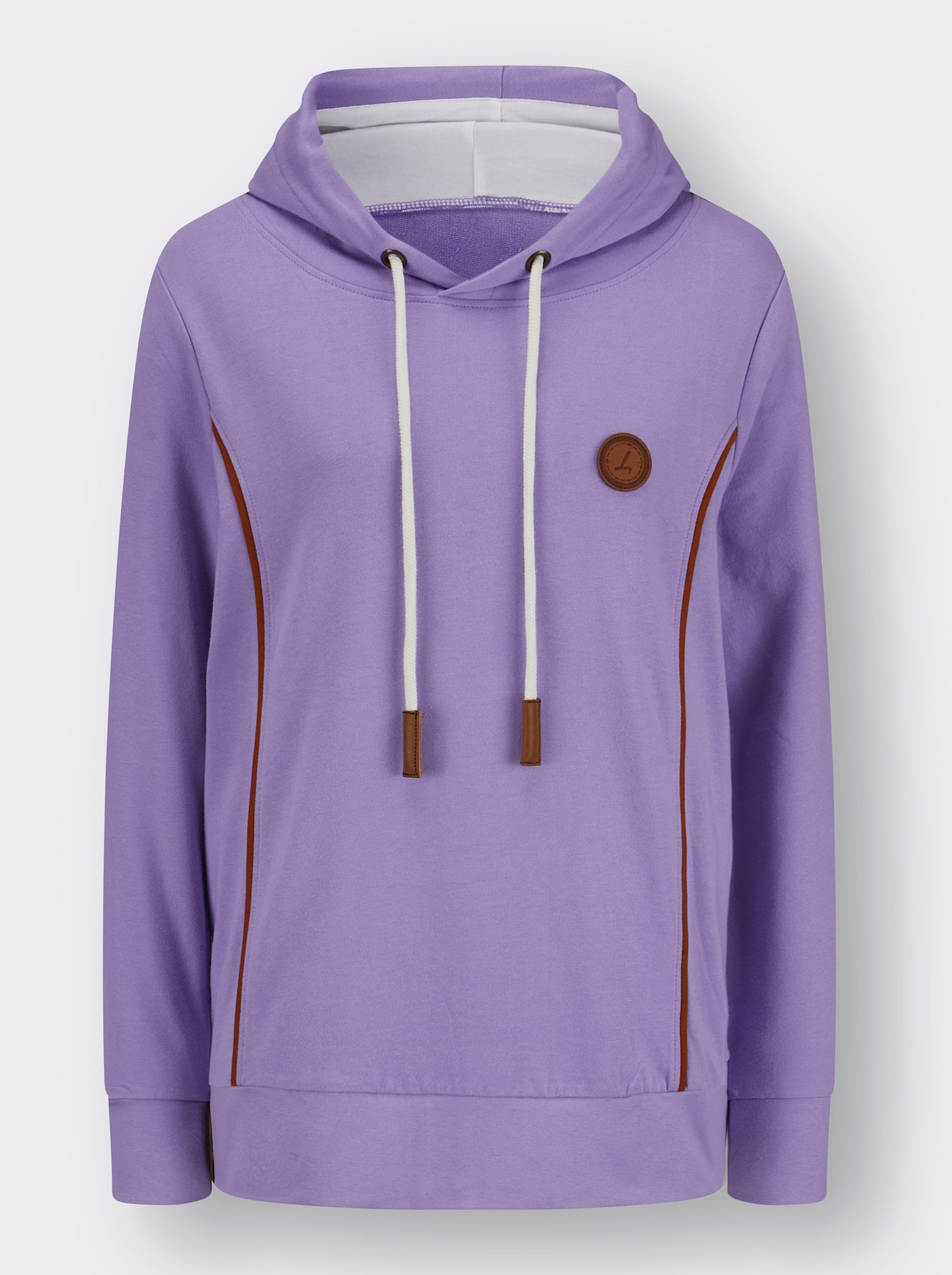Kapuzensweatshirt mit Farbkontrasten - lavendel