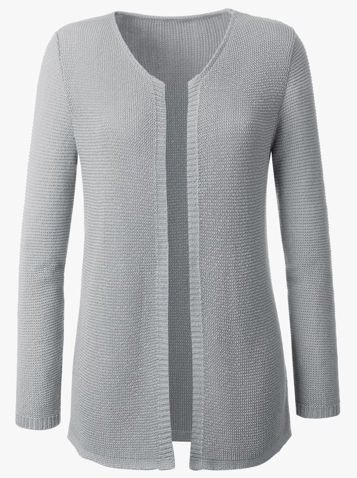 Lang gebreid vest - grijs