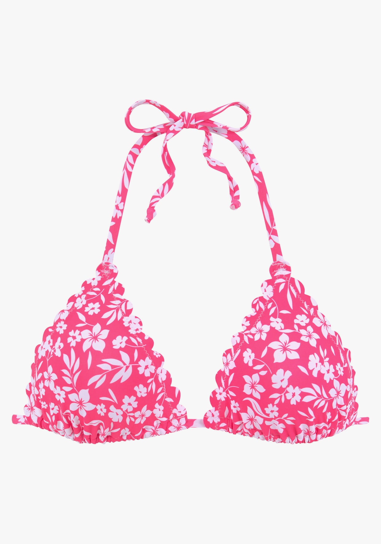 Vivance Haut de bikini triangle - rose fluo-blanc