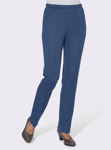 Jerseyhose in Ripp-Qualität - jeansblau