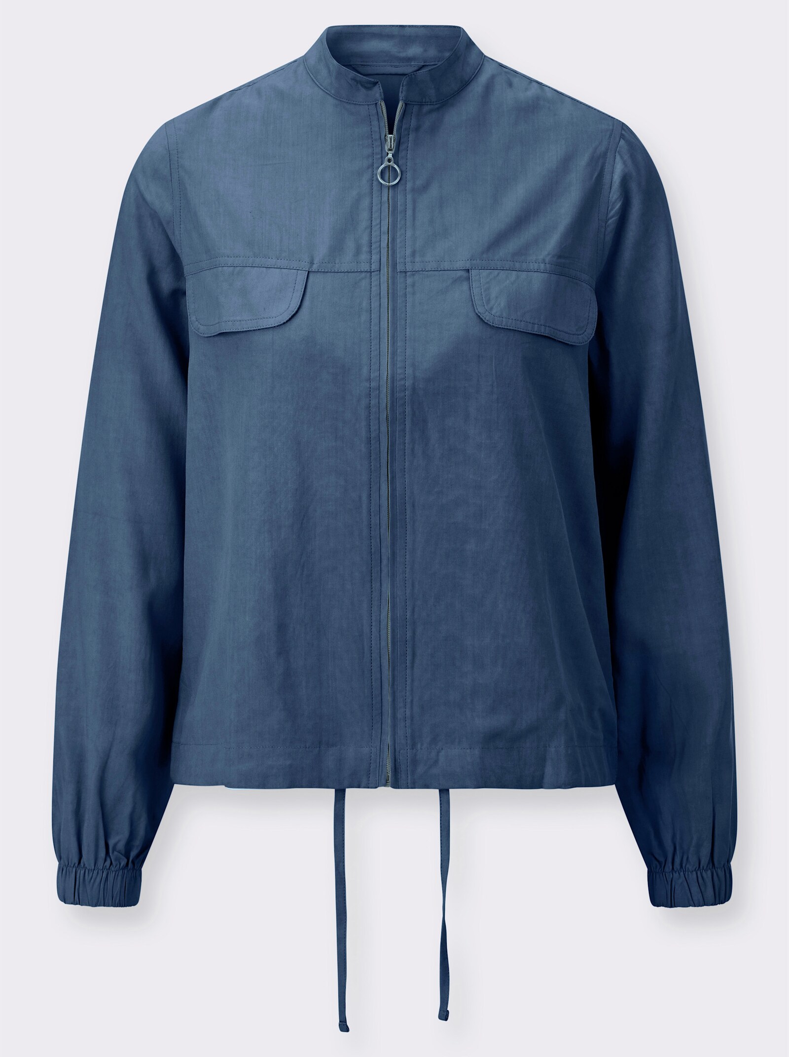 Blusenjacke in Oversize-Form - jeansblau