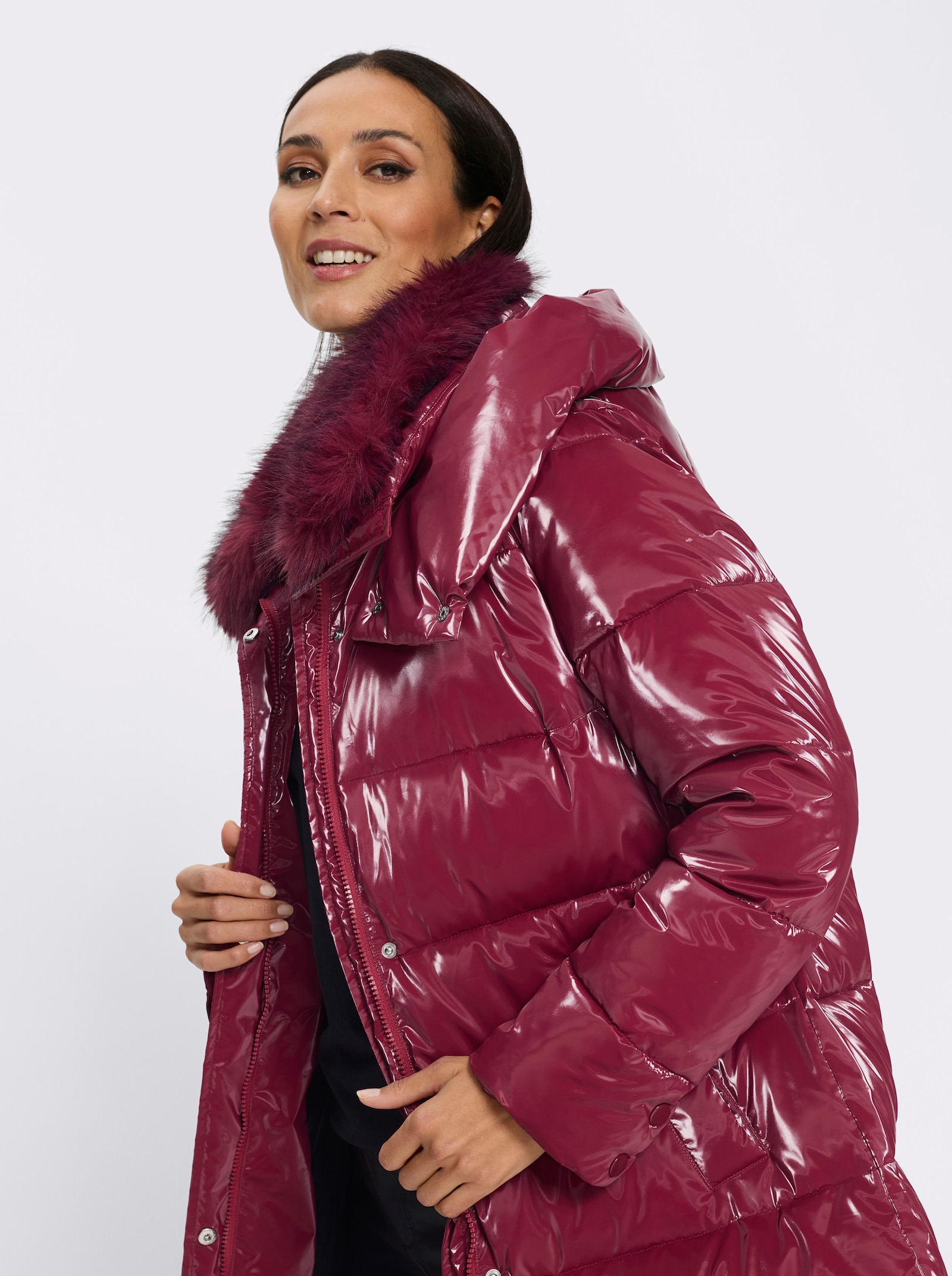 heine Steppmantel mit Seitenschlitzen - bordeaux