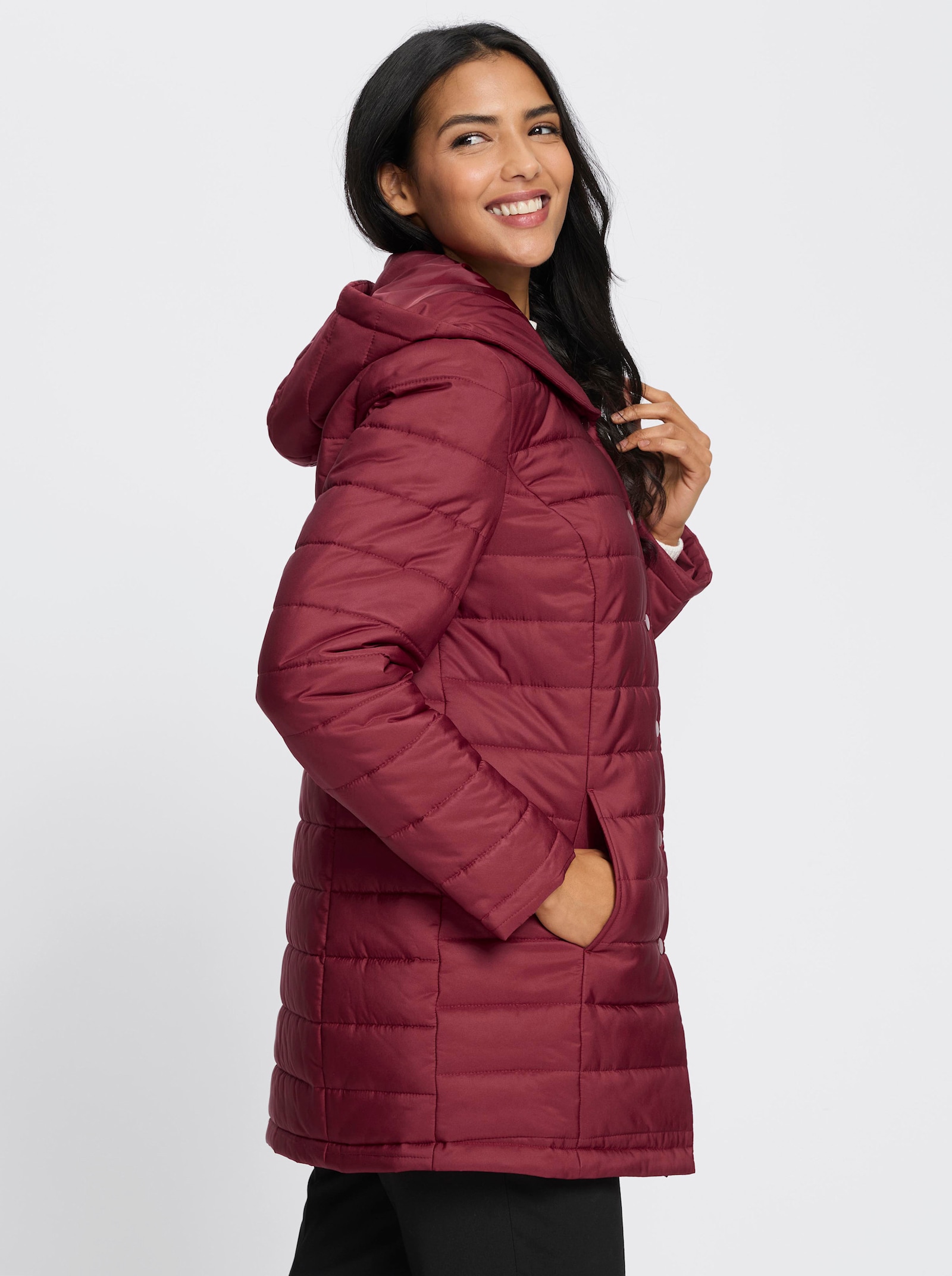 Steppjacke mit wärmender Wattierung - dunkelrot