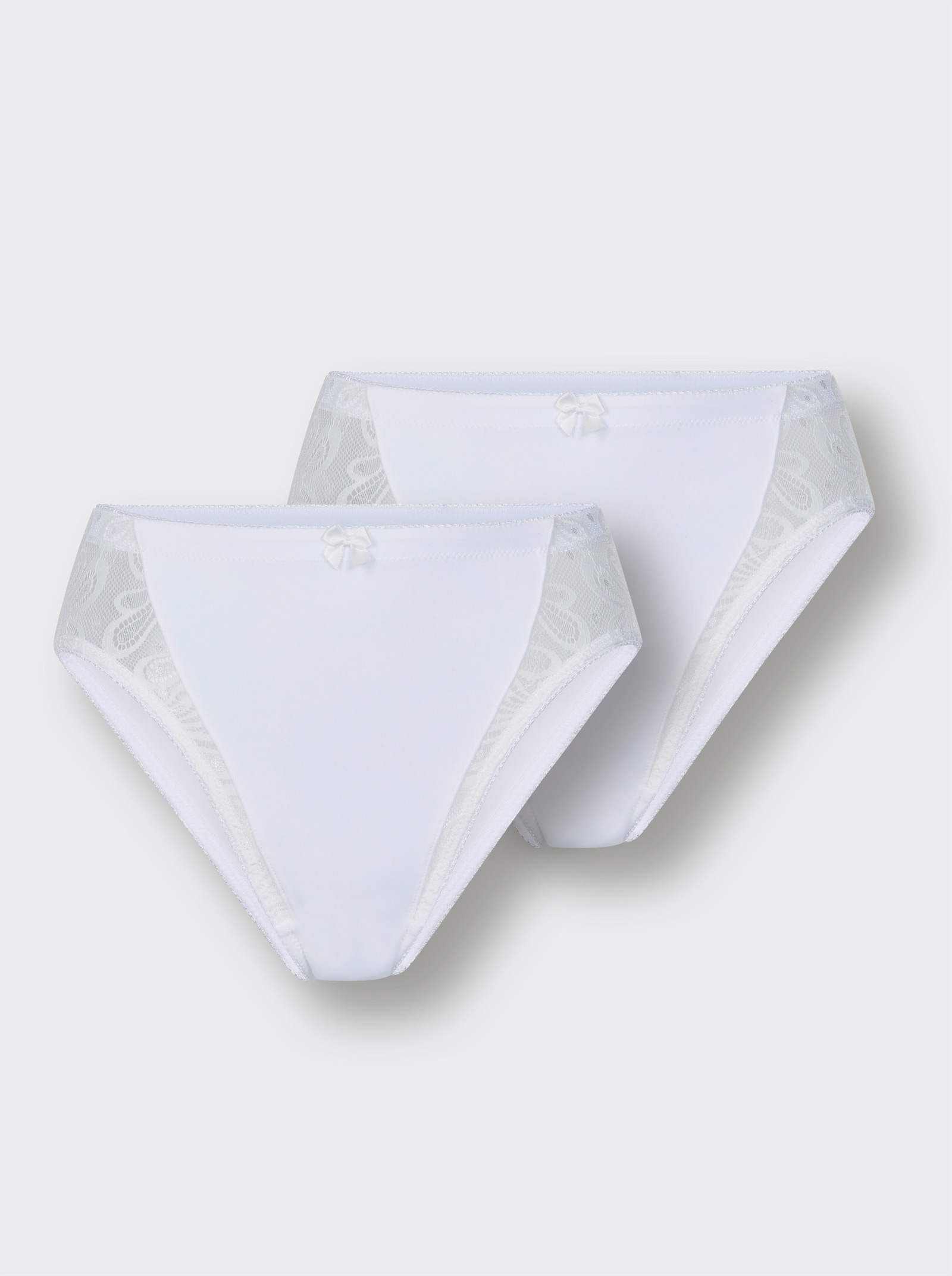 wäschepur Jazzpants mit Spitzen-Einsatz - weiß