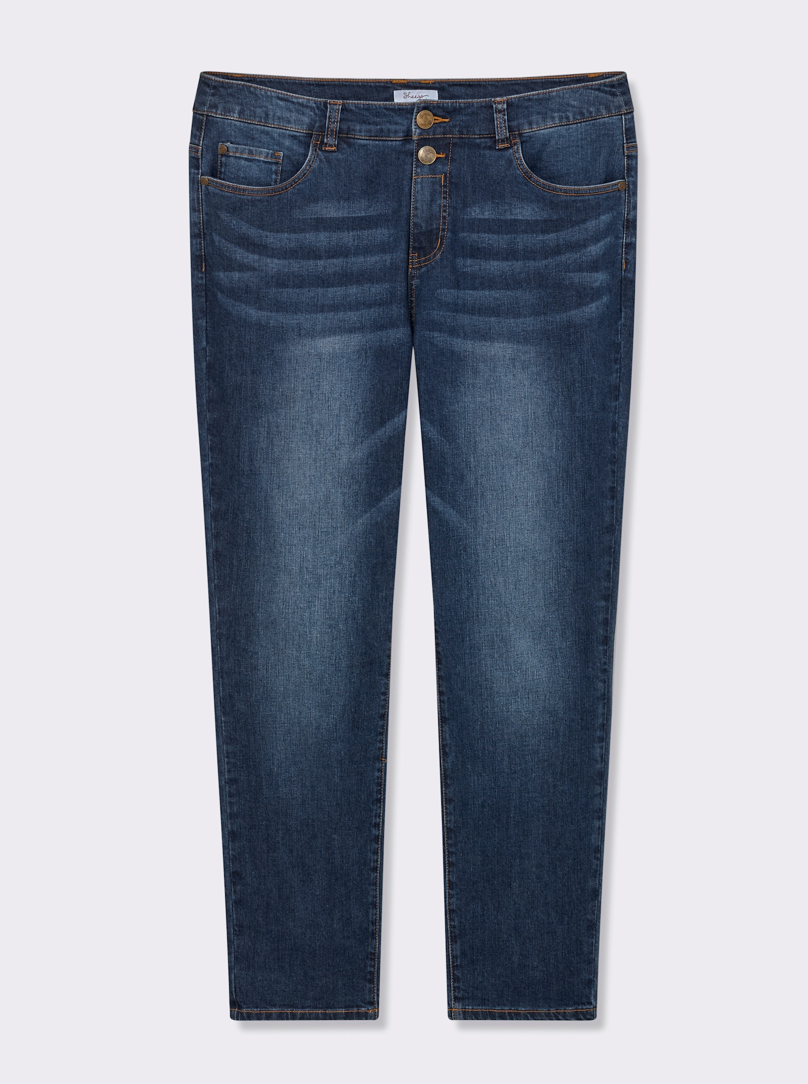 sheego Boyfriend-jeans met extra wijde bovenbenen - blue-stonewashed