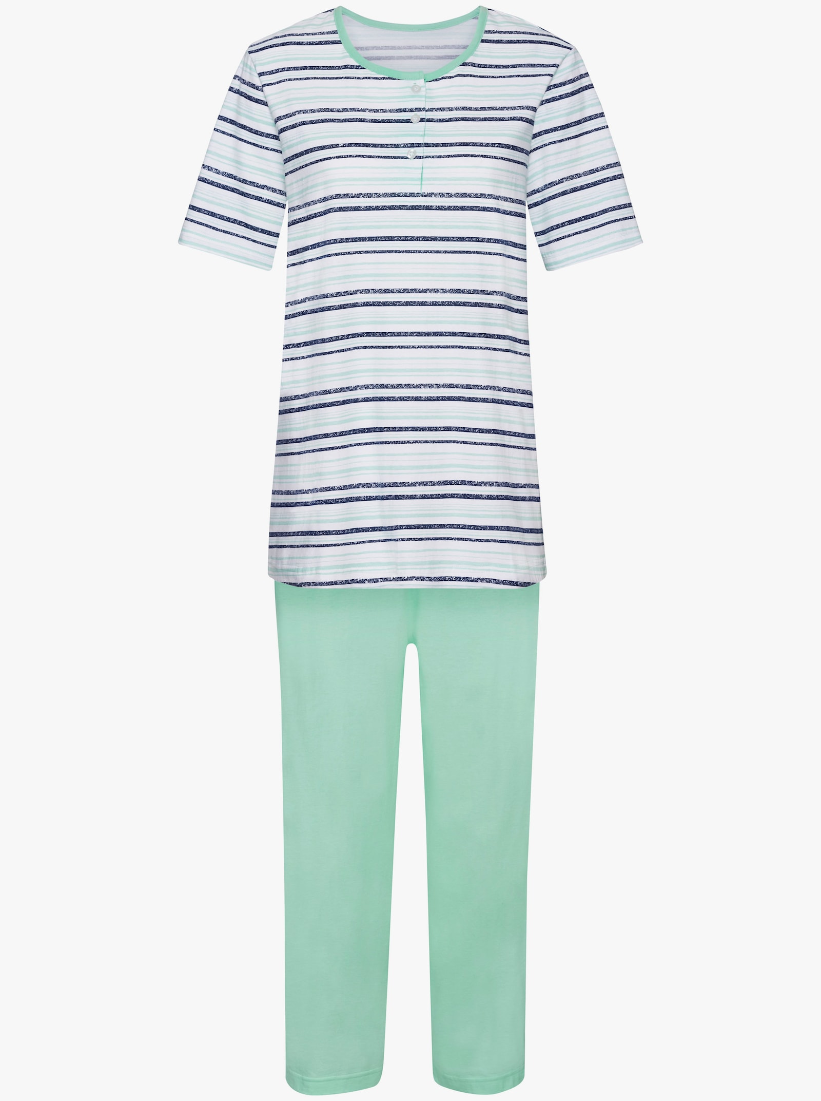 wäschepur Schlafanzüge aus reiner Baumwolle - mint + apricot