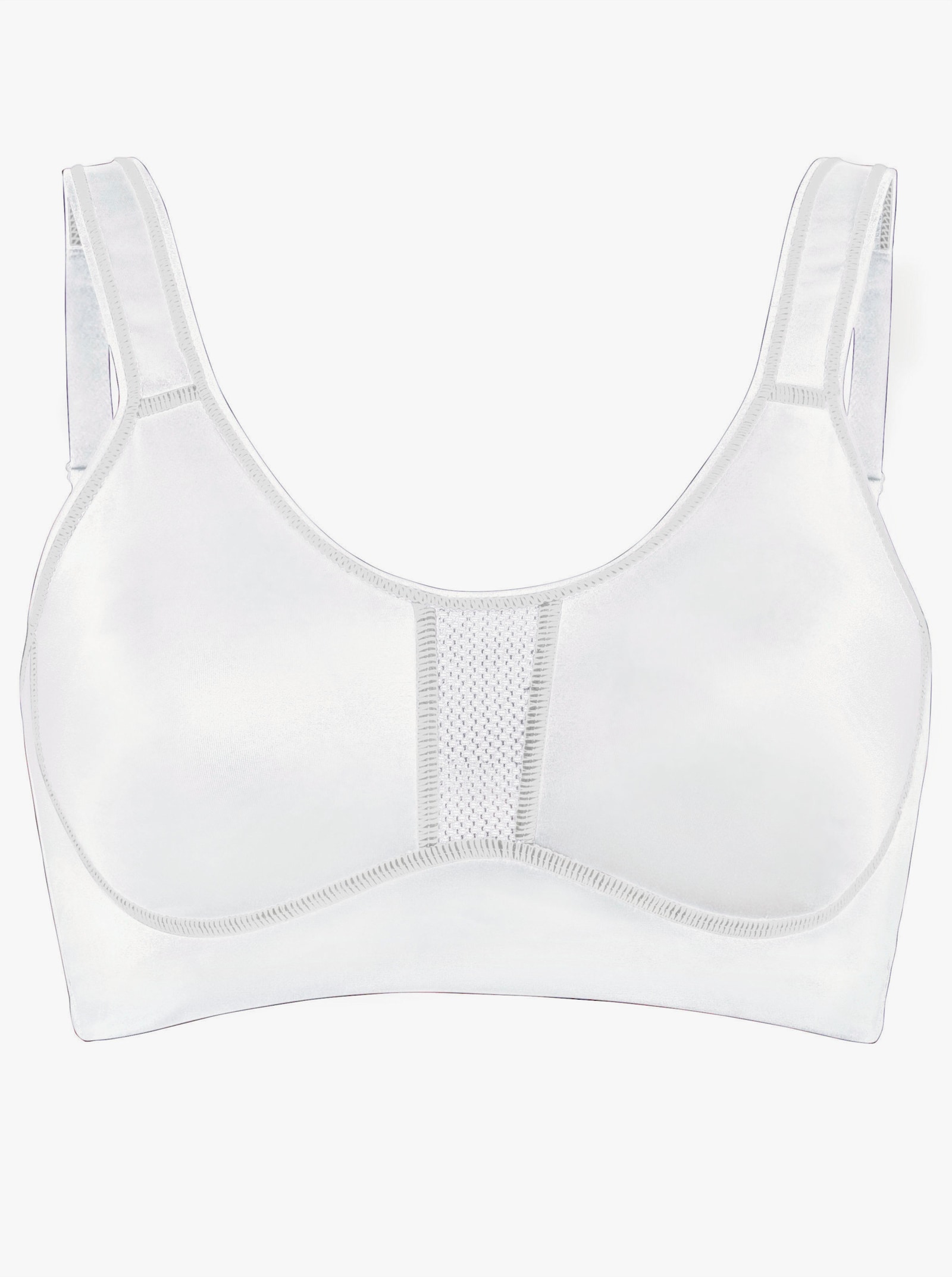 Viania Sport-BH ohne Bügel mit Frotteefutter - weiss