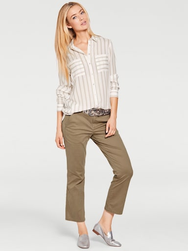 heine Hemdbluse im Streifen-Look - walnuss-ecru