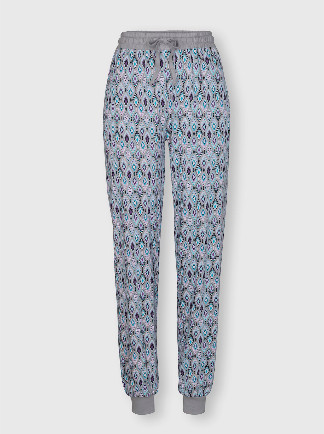 wäschepur Pyjama-Broek - aquamarine/lila bedrukt