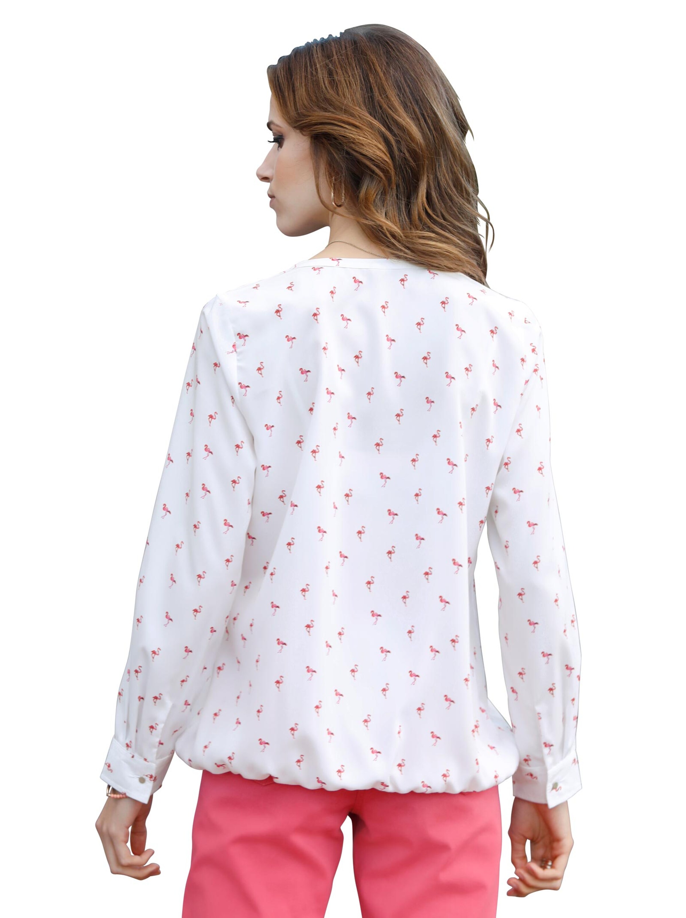 Bluse - weiß-gemustert