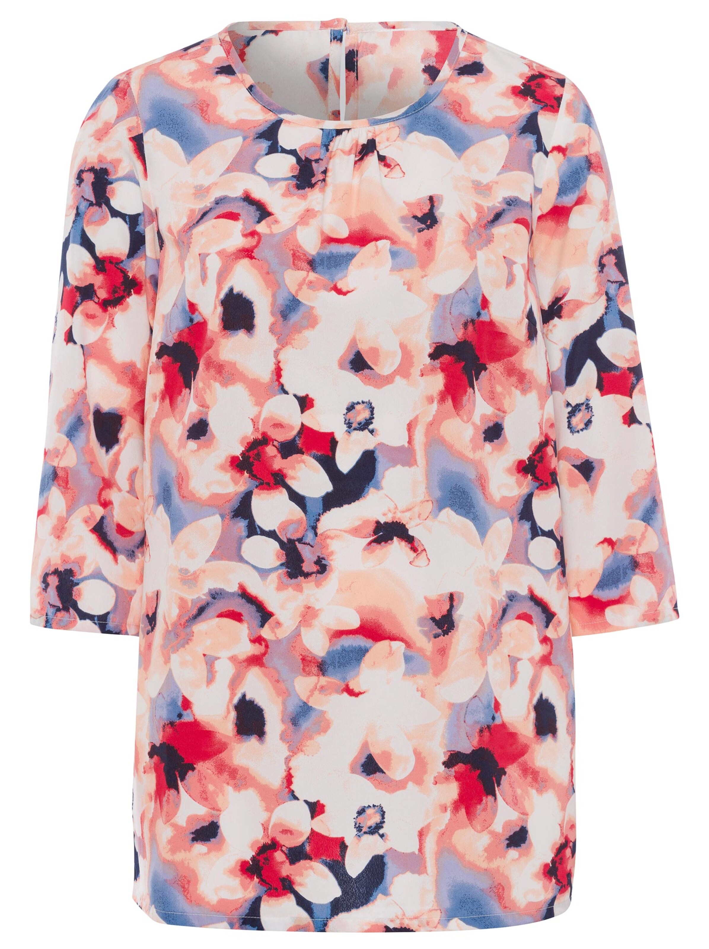 Tunika - apricot-blau-bedruckt