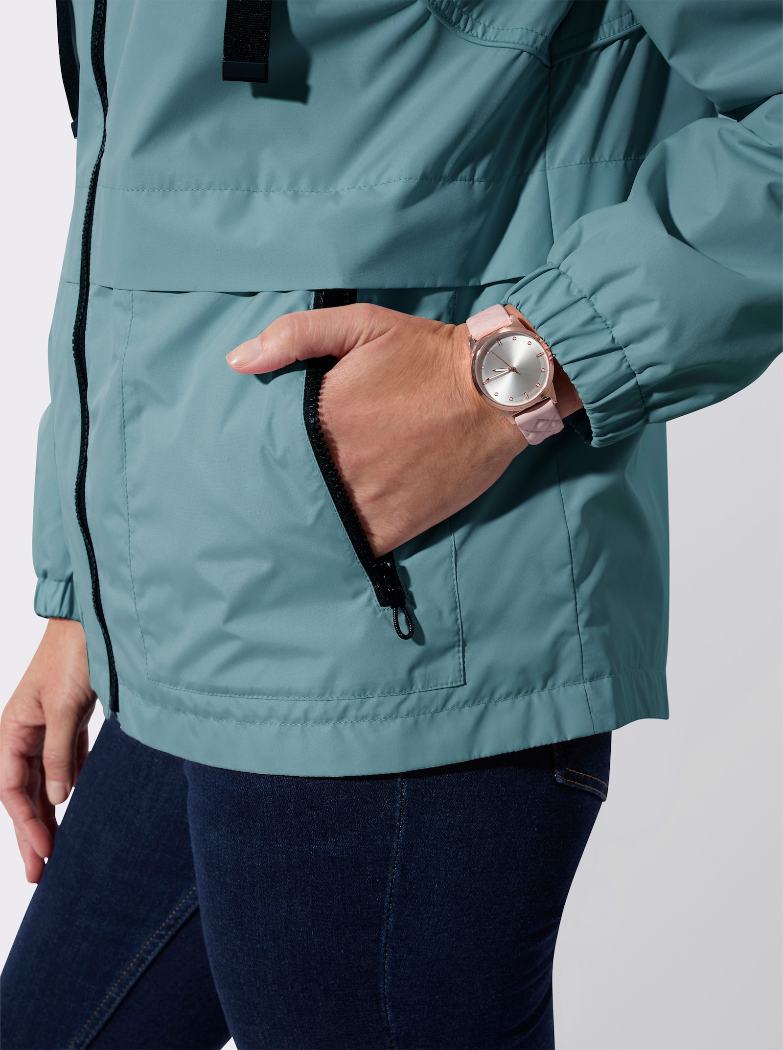 Übergangsjacke mit Kontrasten - ozean