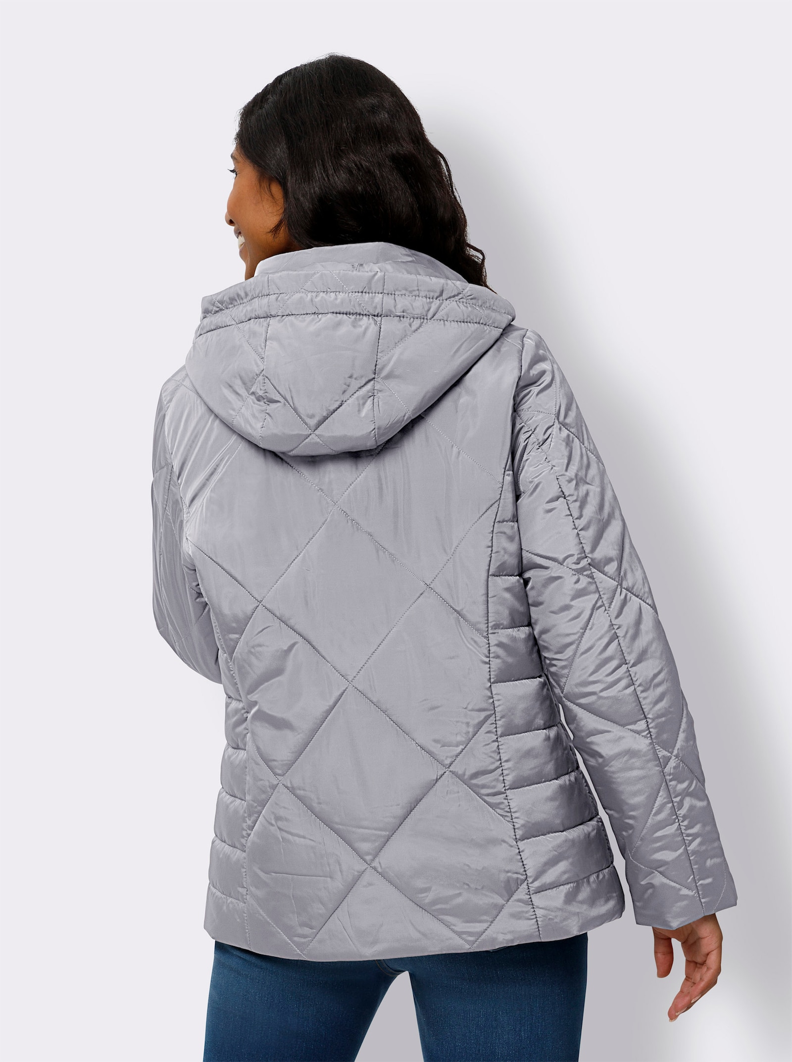 heine Steppjacke mit abnehmbarer Kapuze - grau