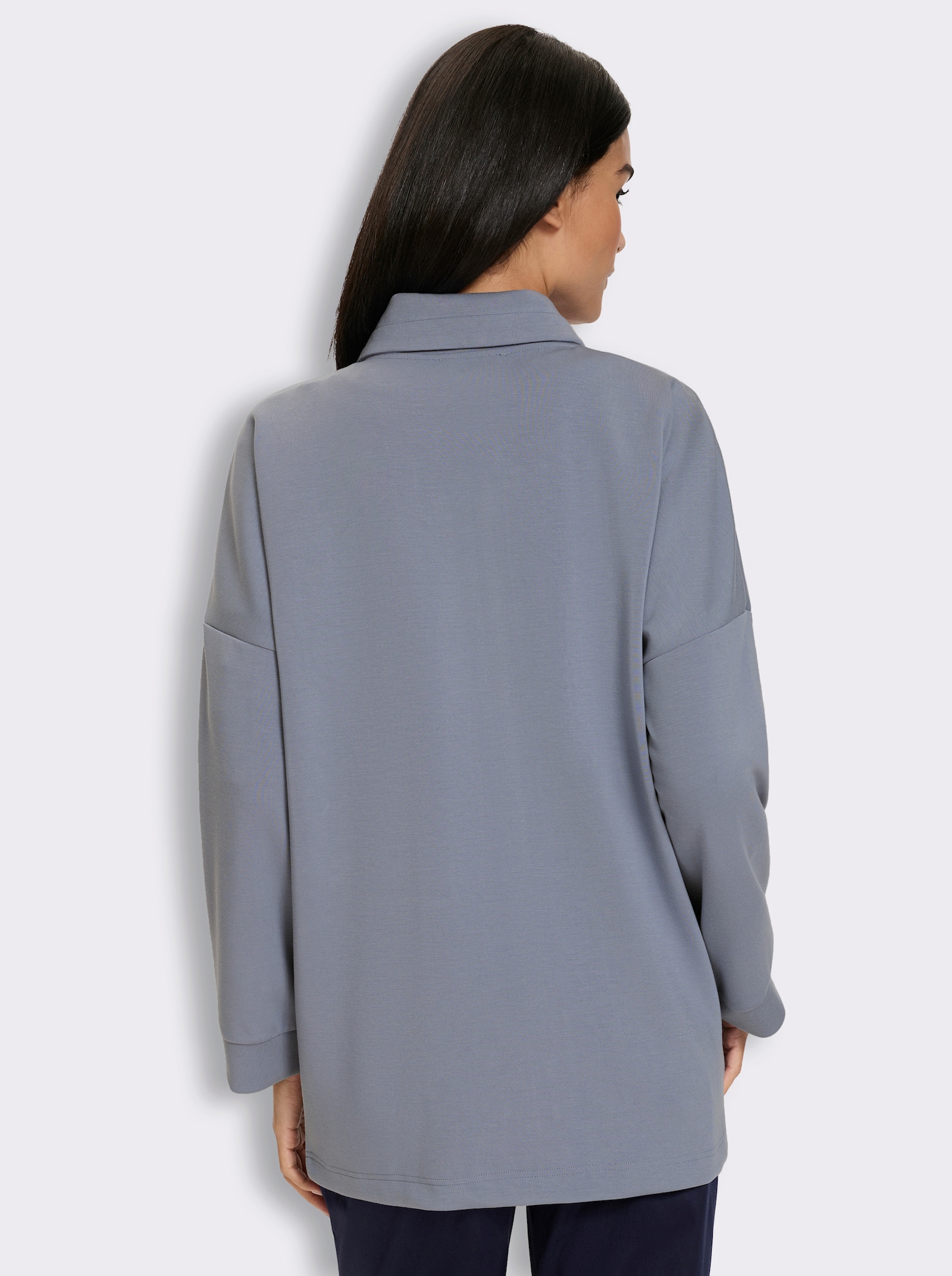heine Shirtjacke mit Stehkragen - taubenblau