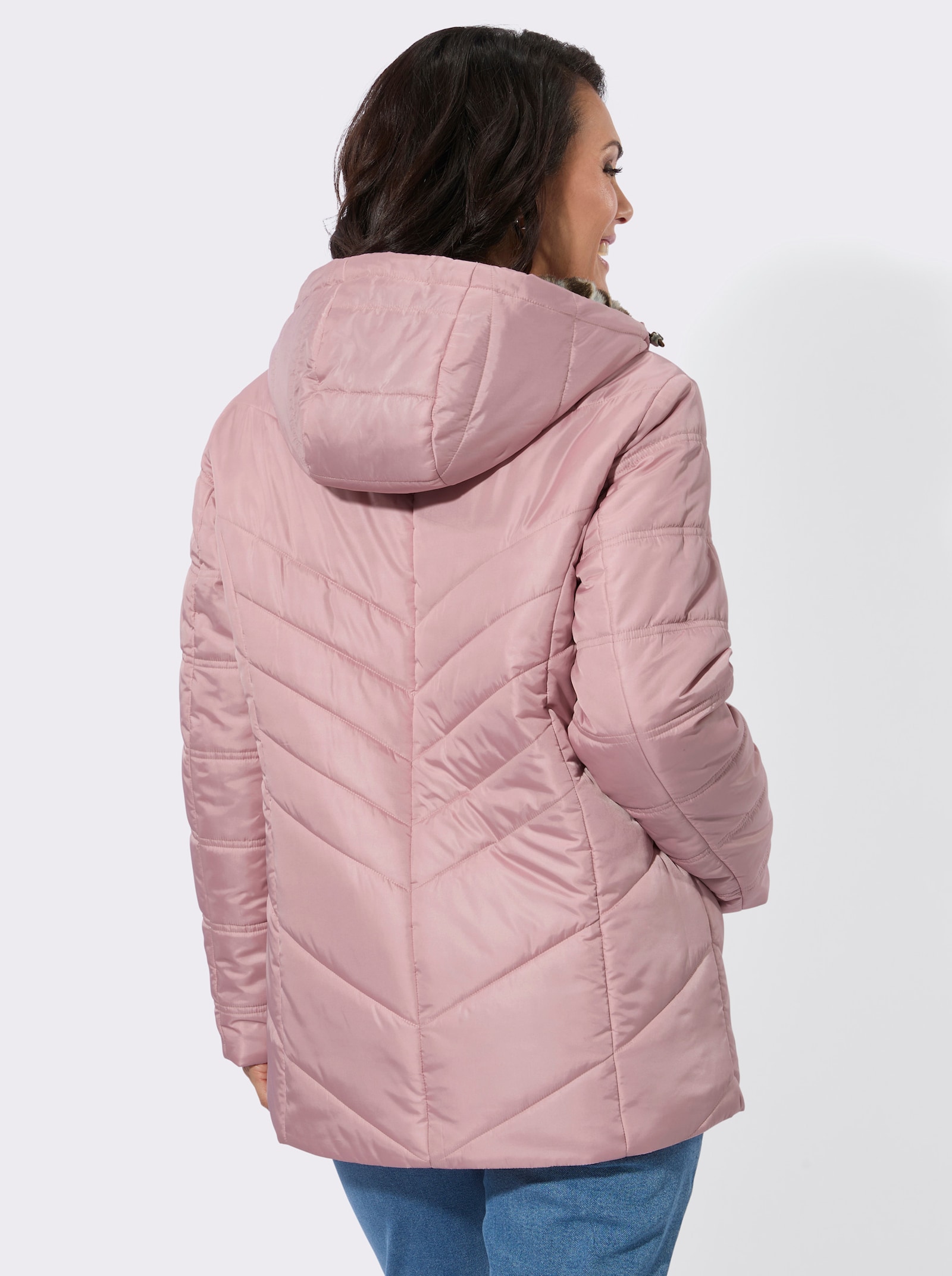 Steppjacke mit Zippertaschen - hortensie