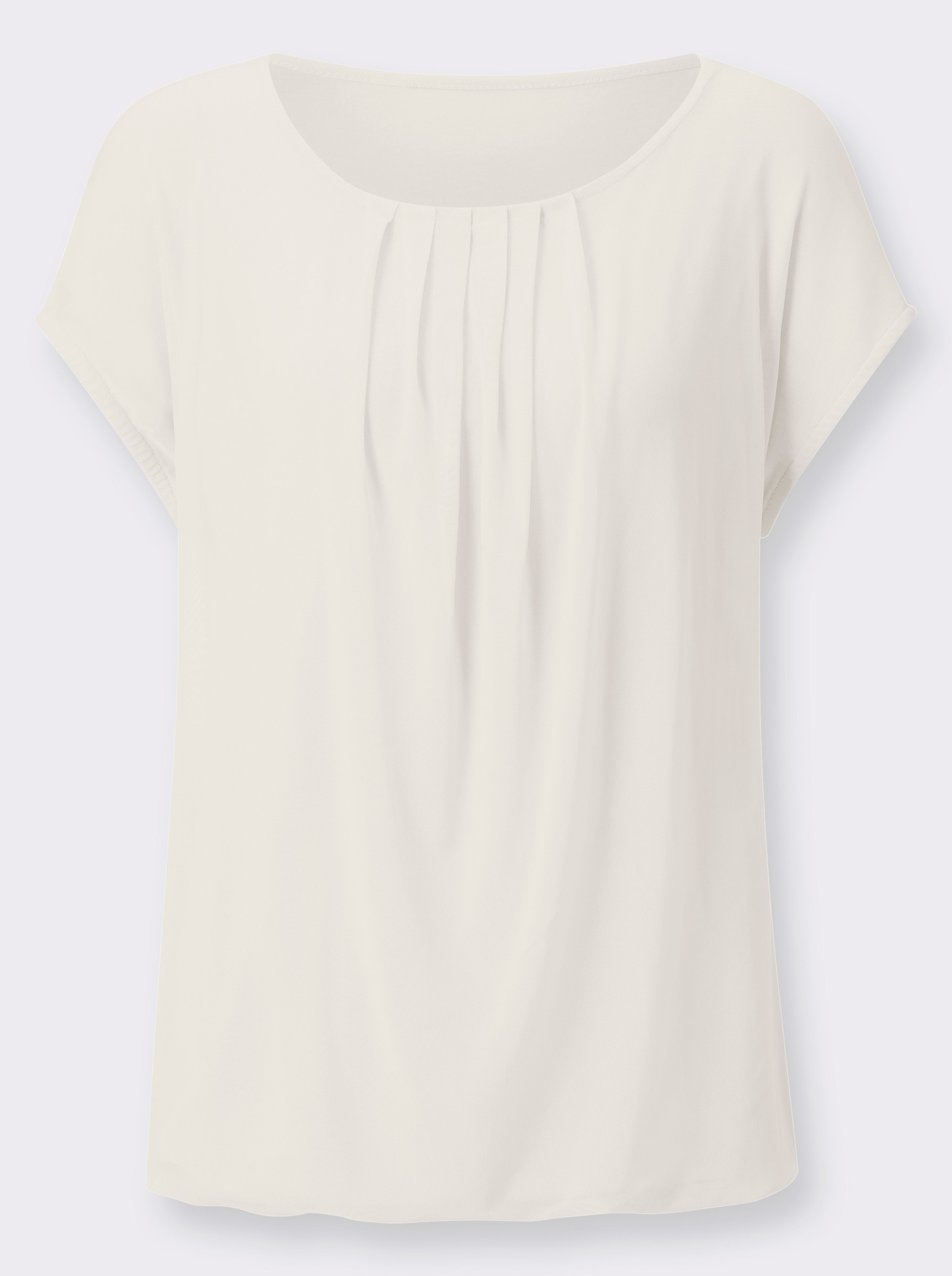 Blusenshirt mit elastischem Saum - ecru