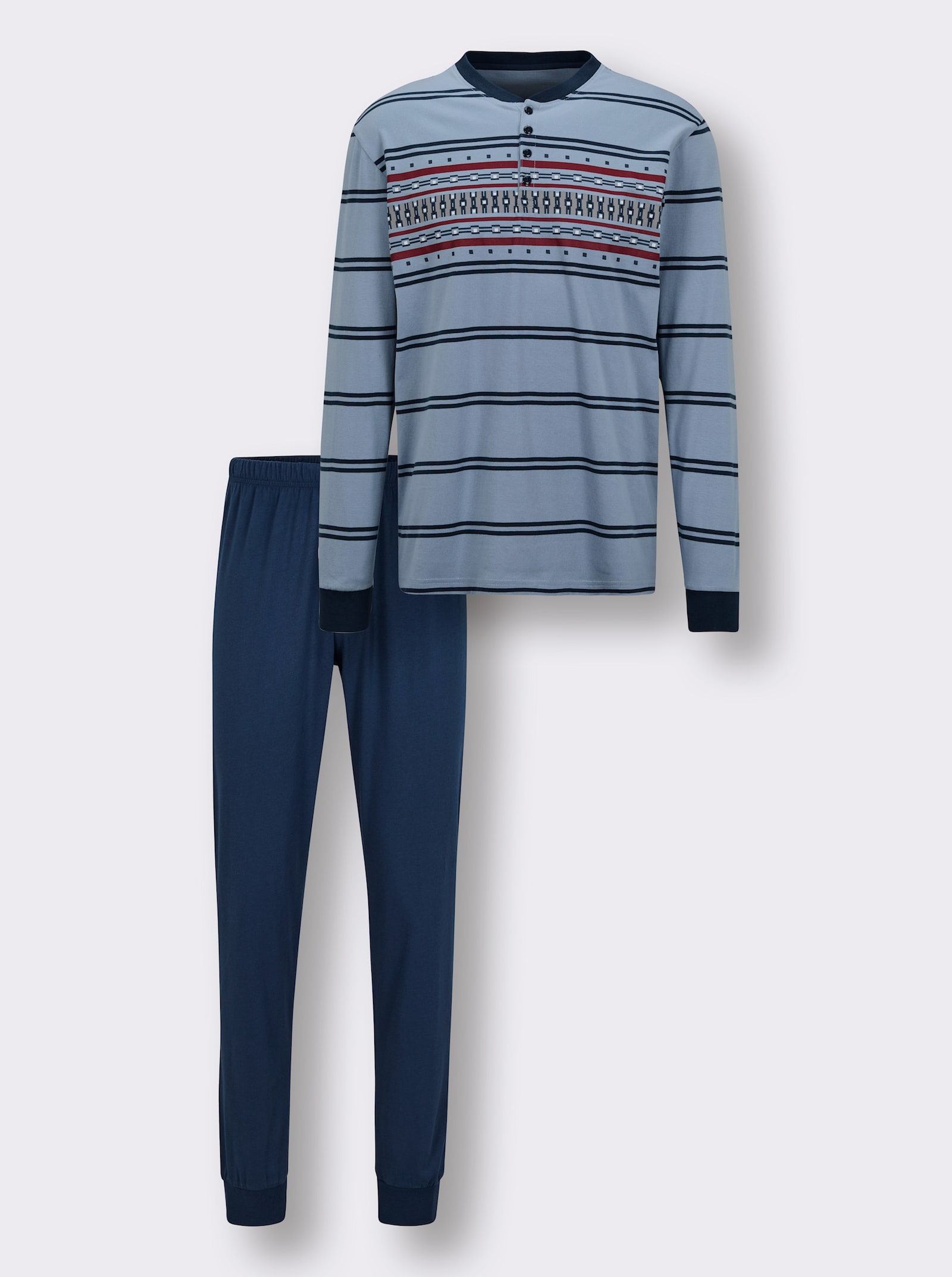 wäschepur men Schlafanzug - bleu-dunkelblau-gestreift