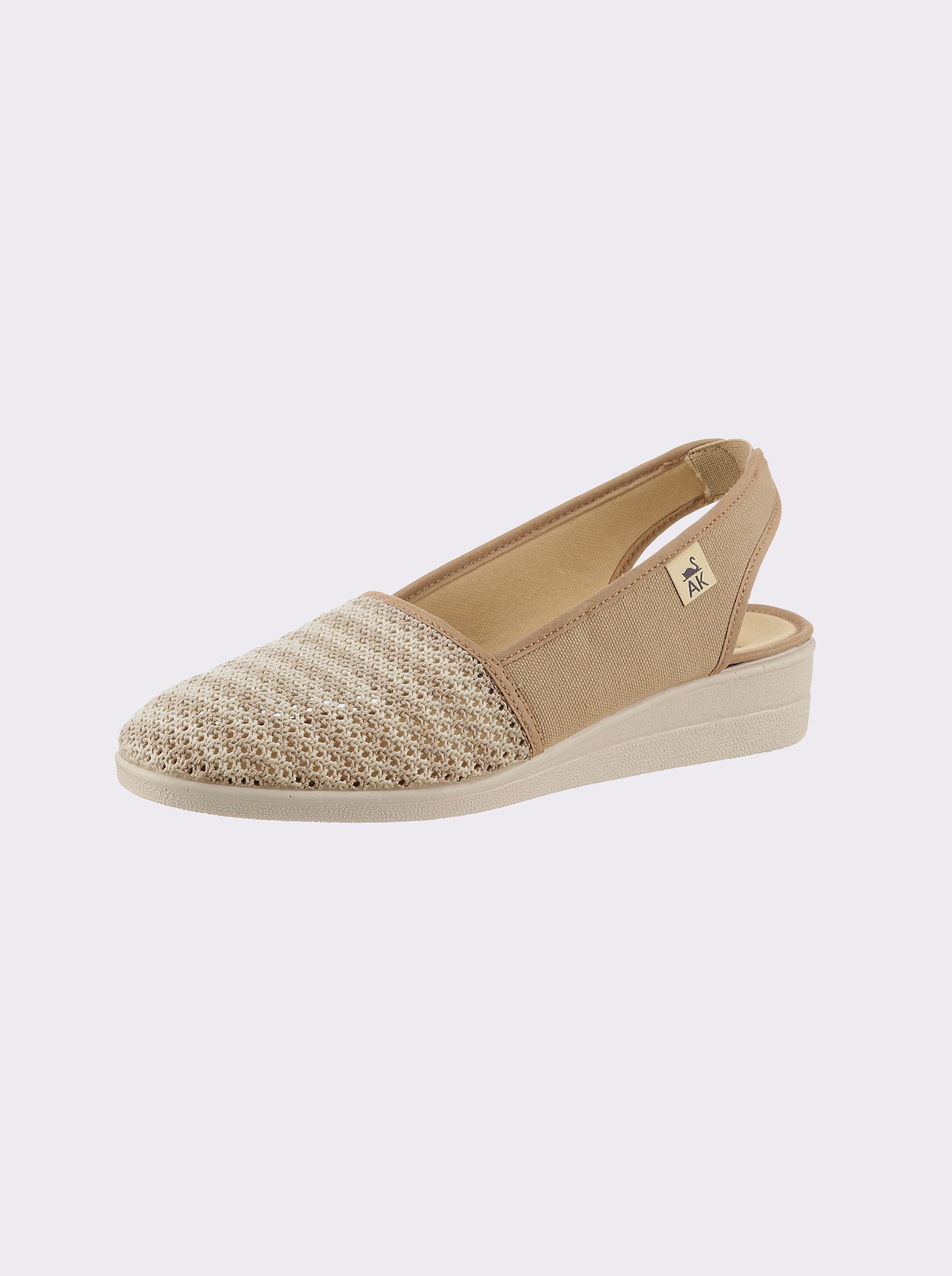 Slipper mit Streifen-Muster - vanille