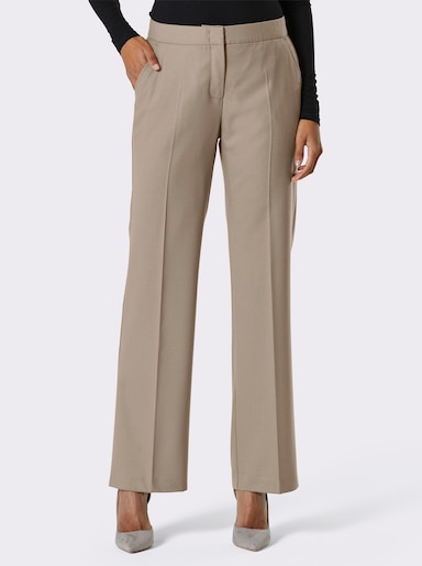 CREATION L PREMIUM Pantalon en mérinos et viscose - beige