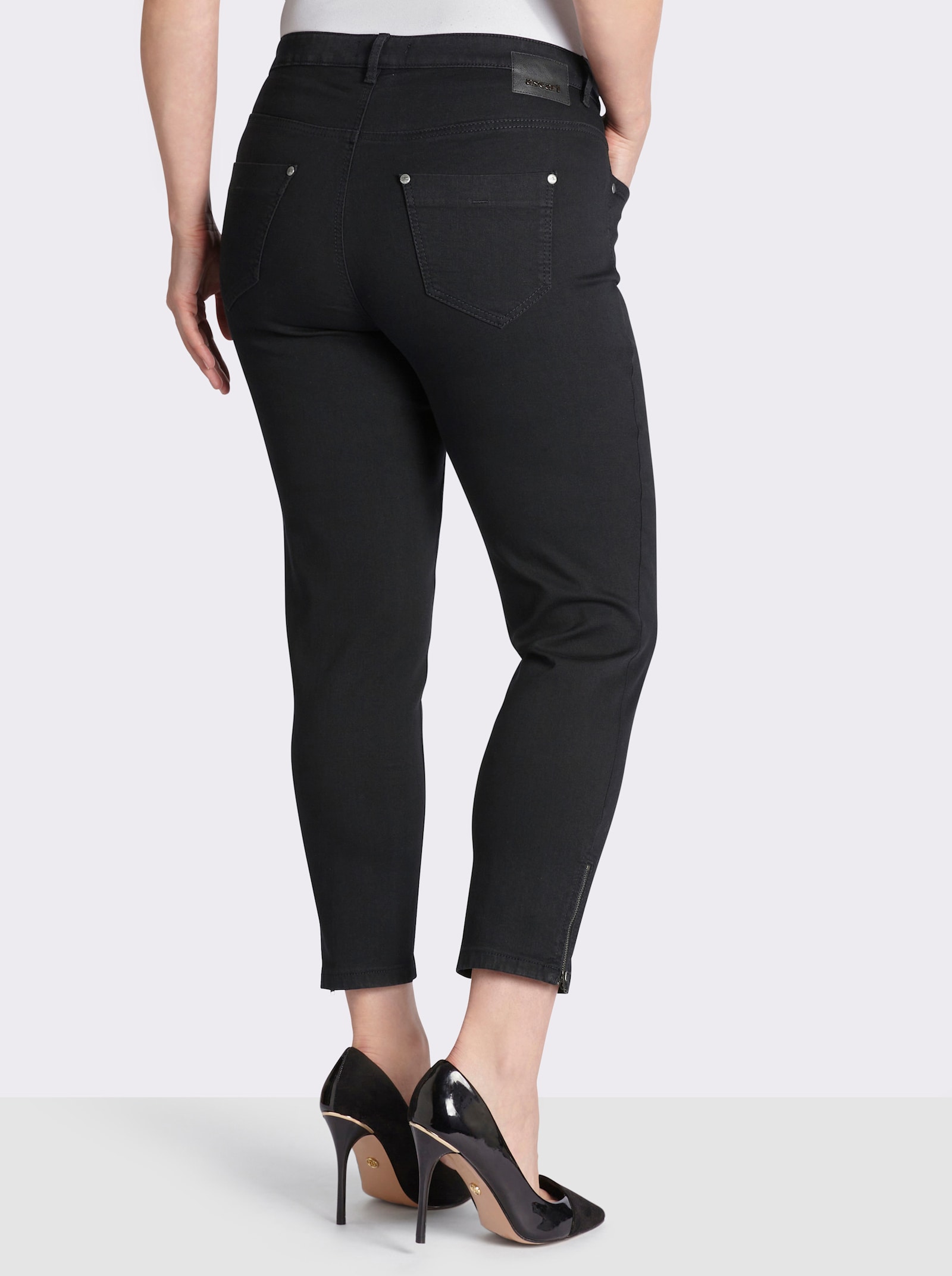 Ascari Stretch-Jeans mit Bauch-weg-Effekt - schwarz