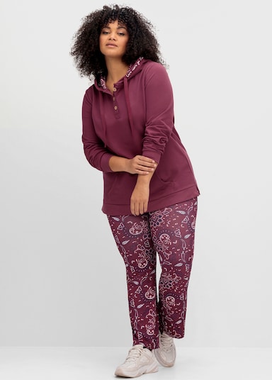 sheego by Joe Browns Kapuzensweatshirt - weinrot