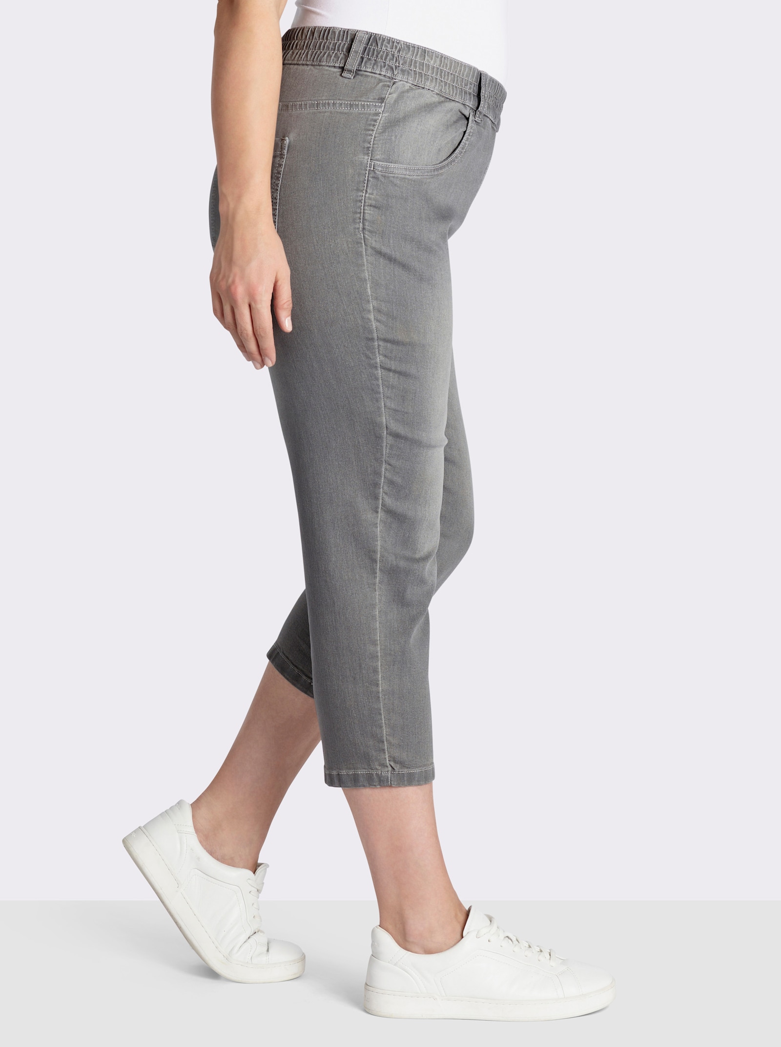 7/8-Jeans mit Reißverschluss-Blende - grey-denim