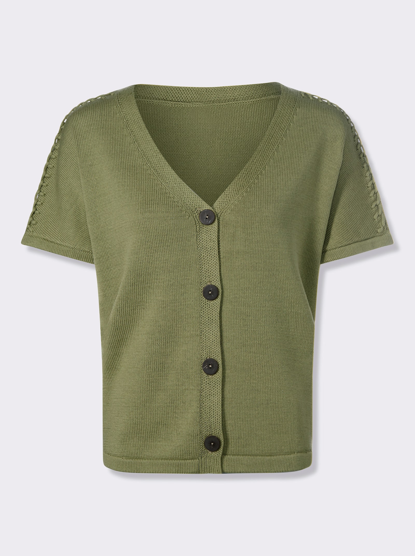 heine Strickjacke mit Flecht-Details - schilf