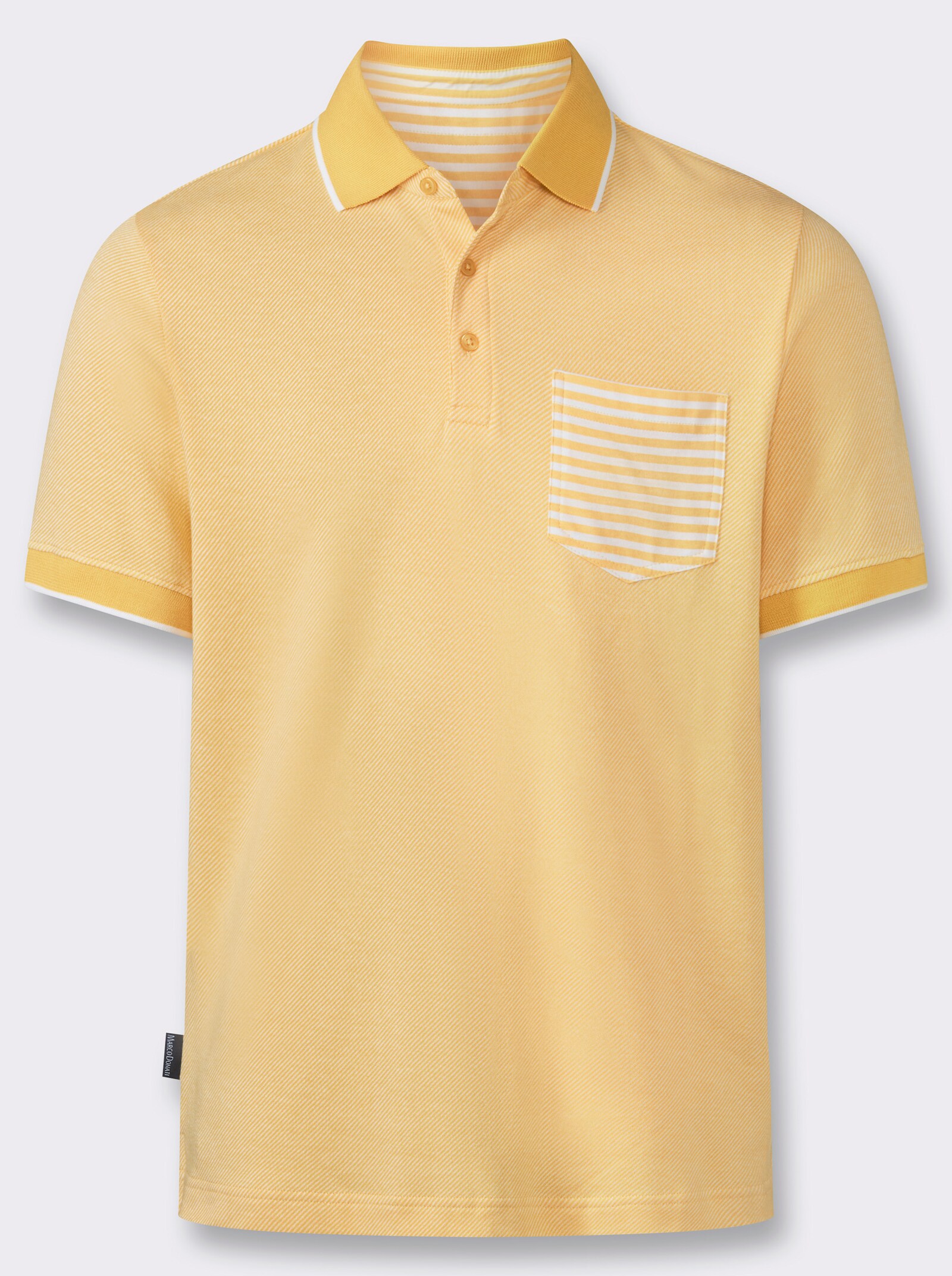 Marco Donati Kurzarmshirt in Jacquard-Qualität, mit Modal - gelb-gestreift