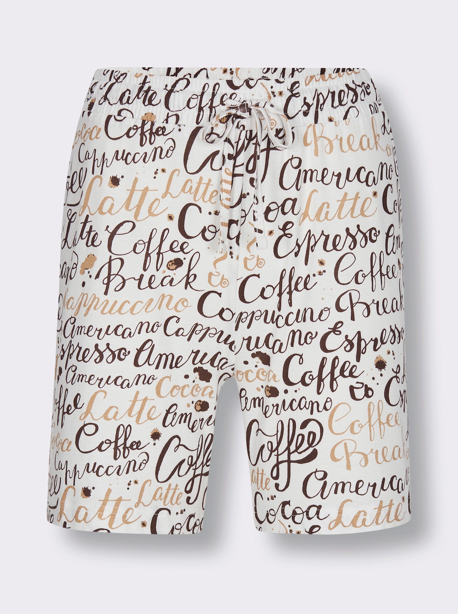 wäschepur Hose kurz - ecru-schoko-bedruckt