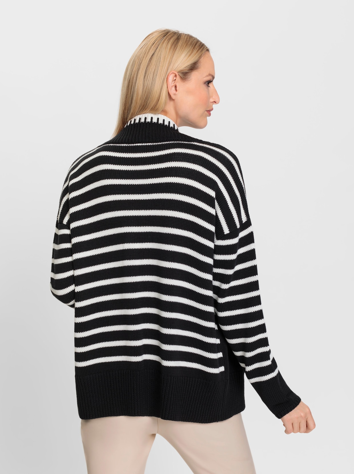 heine Veste en tricot - noir-écru à motifs