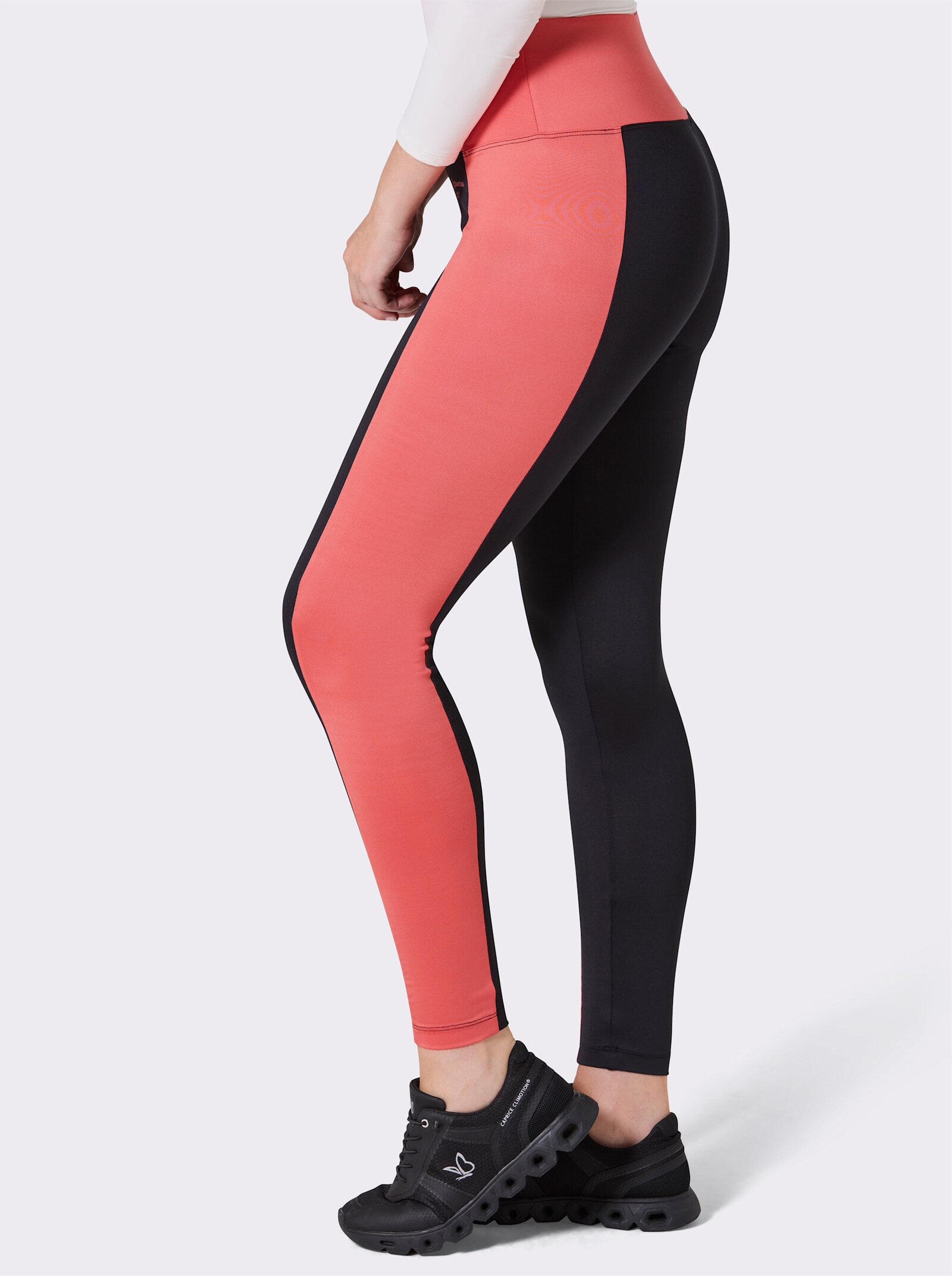 Catamaran Sports Leggings mit breitem Rundum-Dehnbund - schwarz-koralle