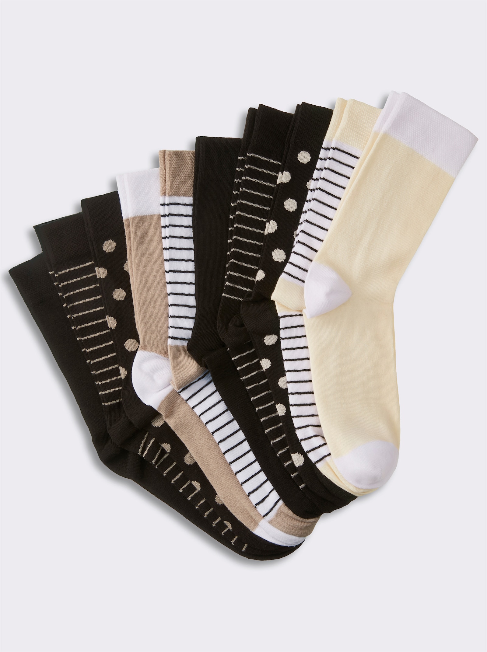 wäschepur Socken - schwarz-elfenbein