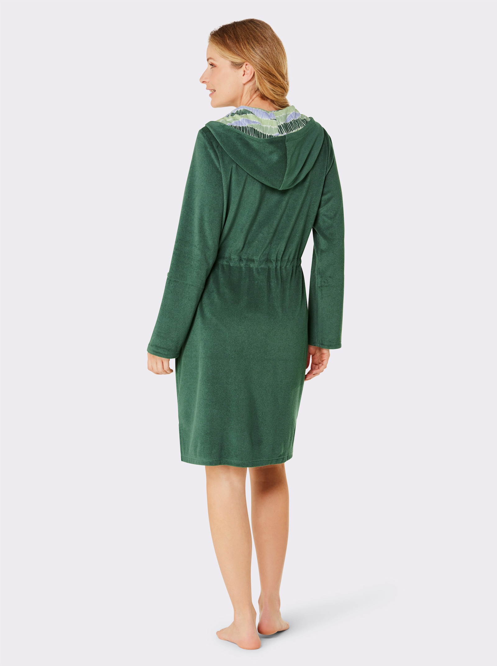 feel good Bademantel - moos-eucalyptus-gemustert