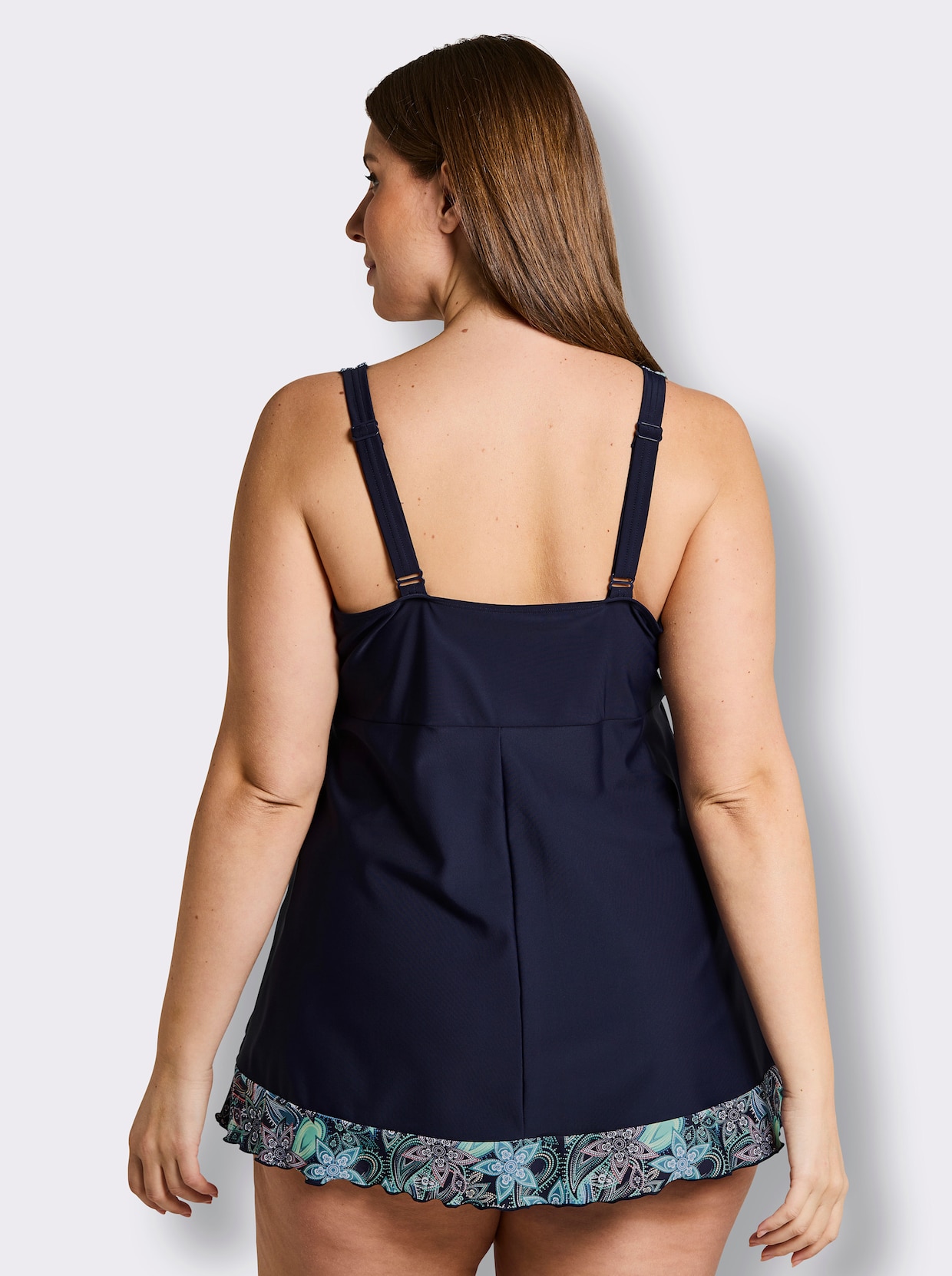 feel good Tankini-Oberteil in A-Linie - marine-smaragd-bedruckt