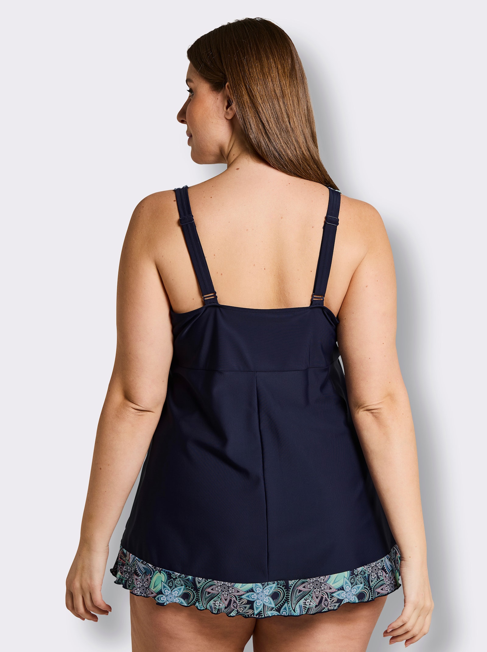 feel good Tankini-Oberteil in A-Linie - marine-smaragd-bedruckt