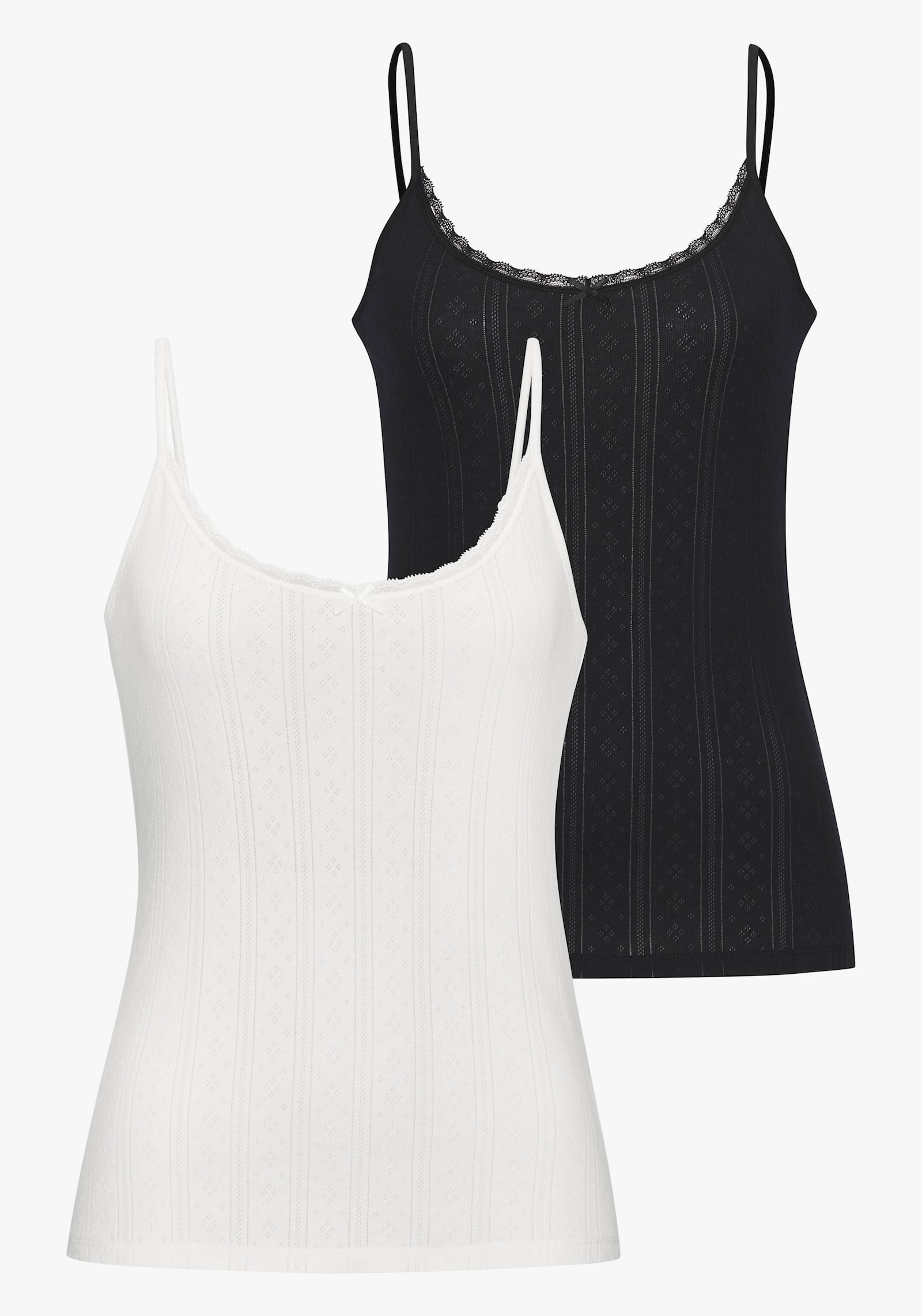 Vivance Unterhemd - schwarz, creme