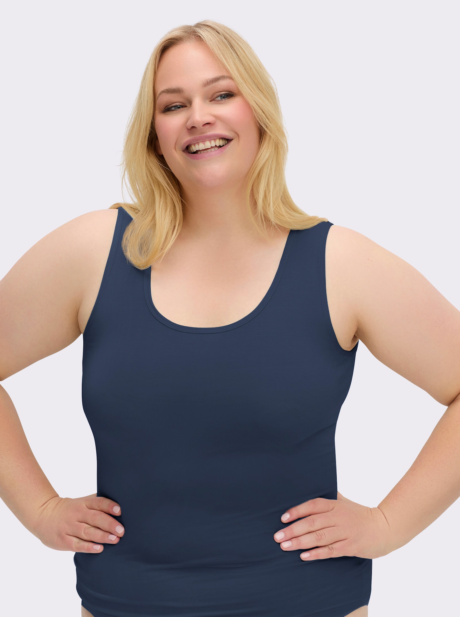 wäschepur Achseltop mit breiten Trägern - marine