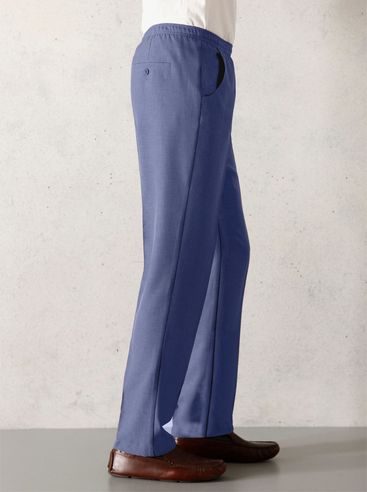 Pohodlné kalhoty - modrá-melír