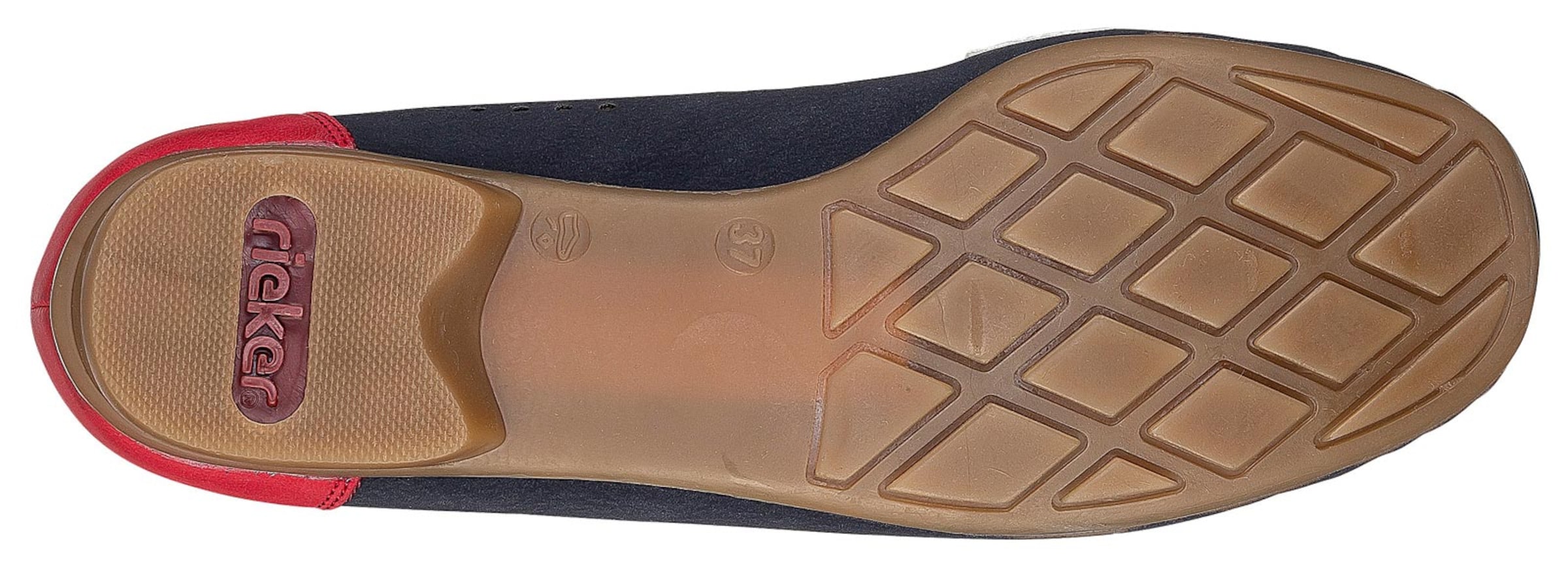 Schuhe Mokassins & Slippers Rieker Slipper in dunkelblau-rot-weiß 