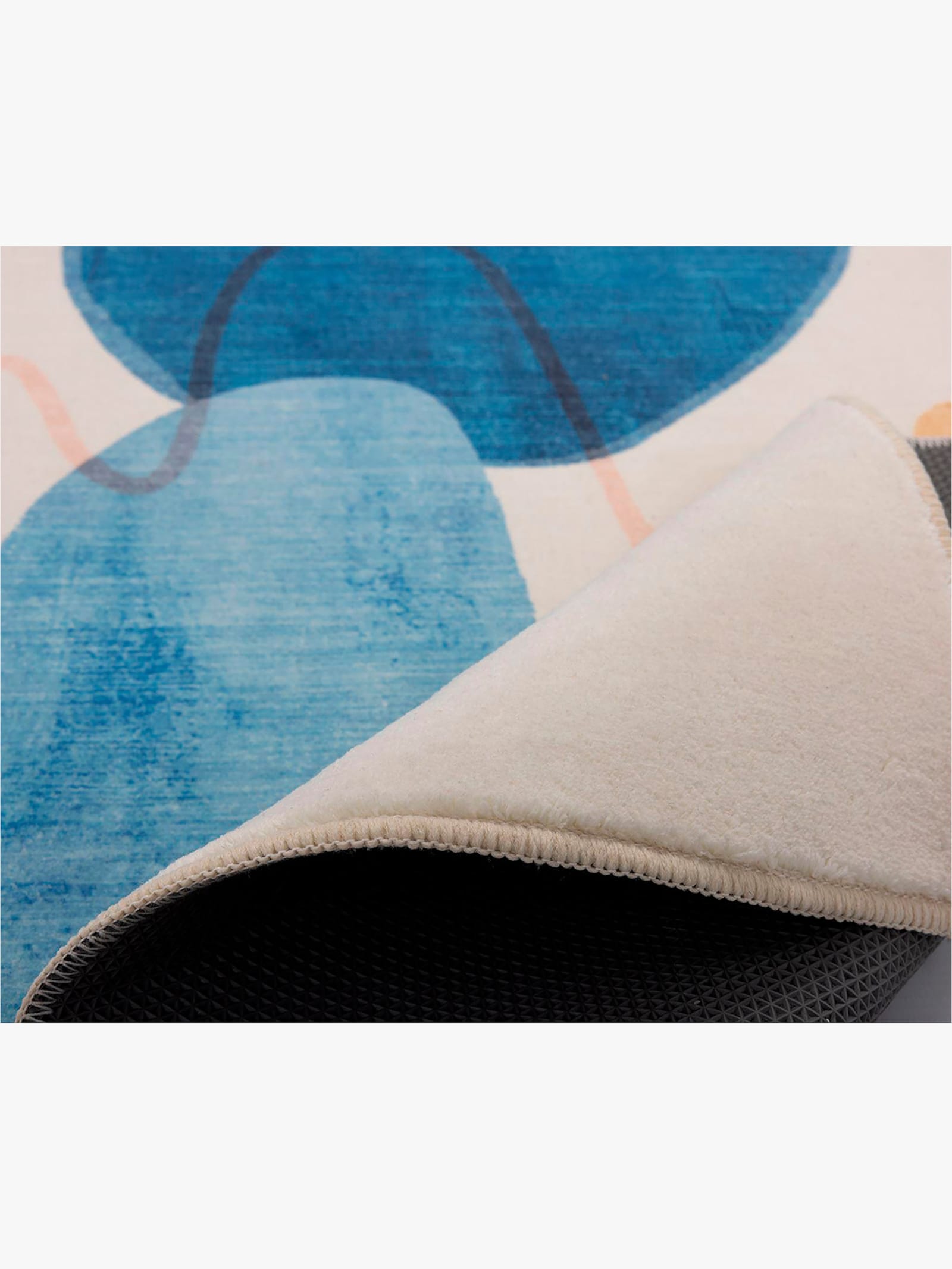 Theko Badematte - natur-blau