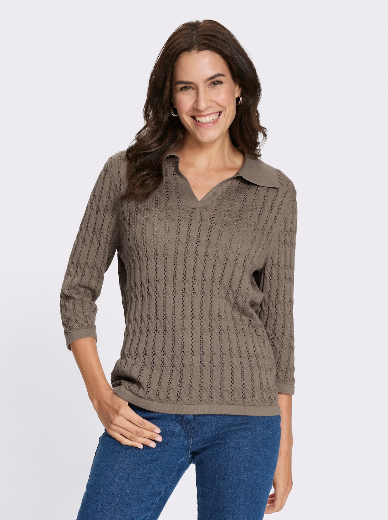 Polopullover - taupe