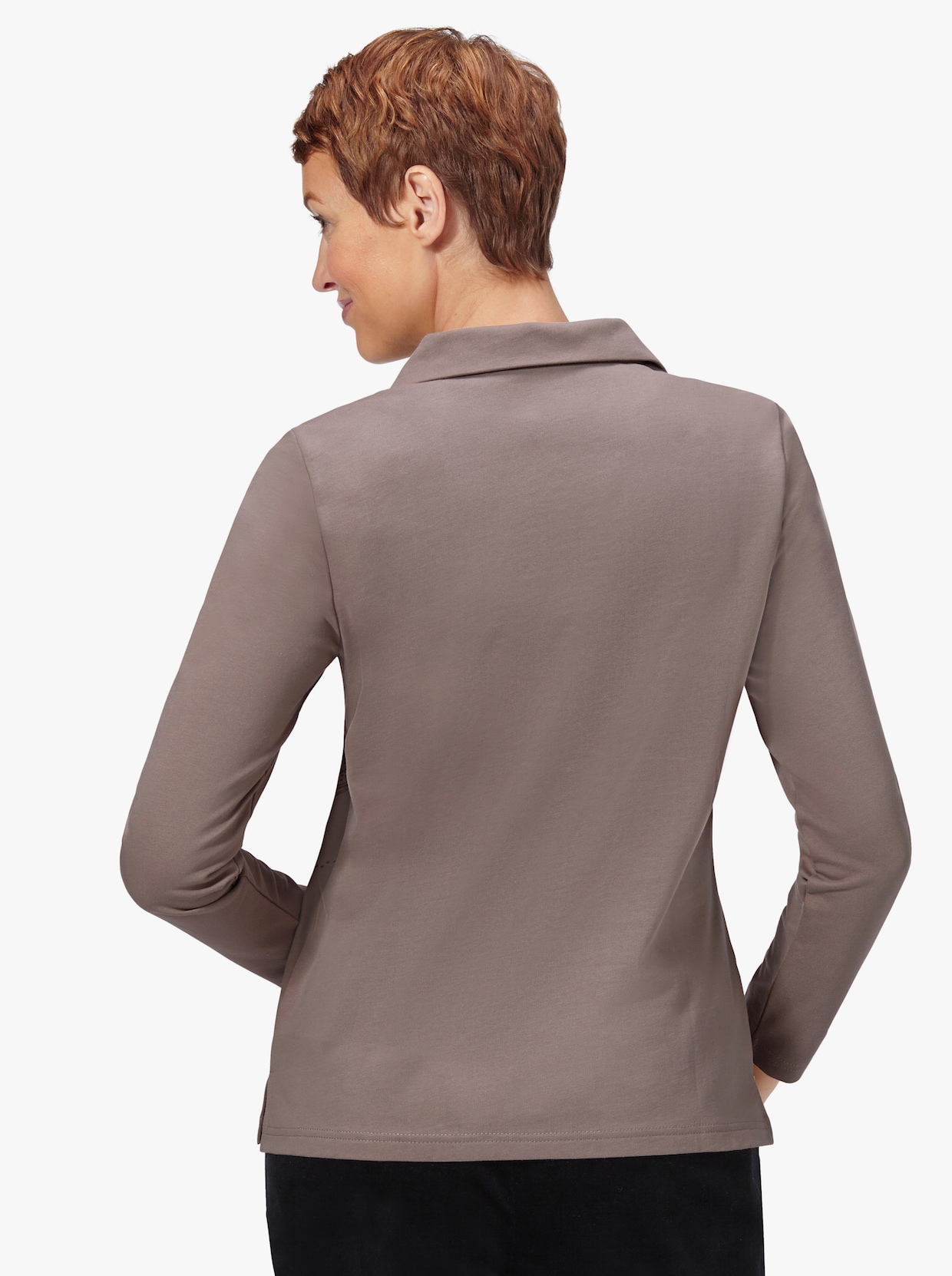 Sweatshirt - taupe gedessineerd