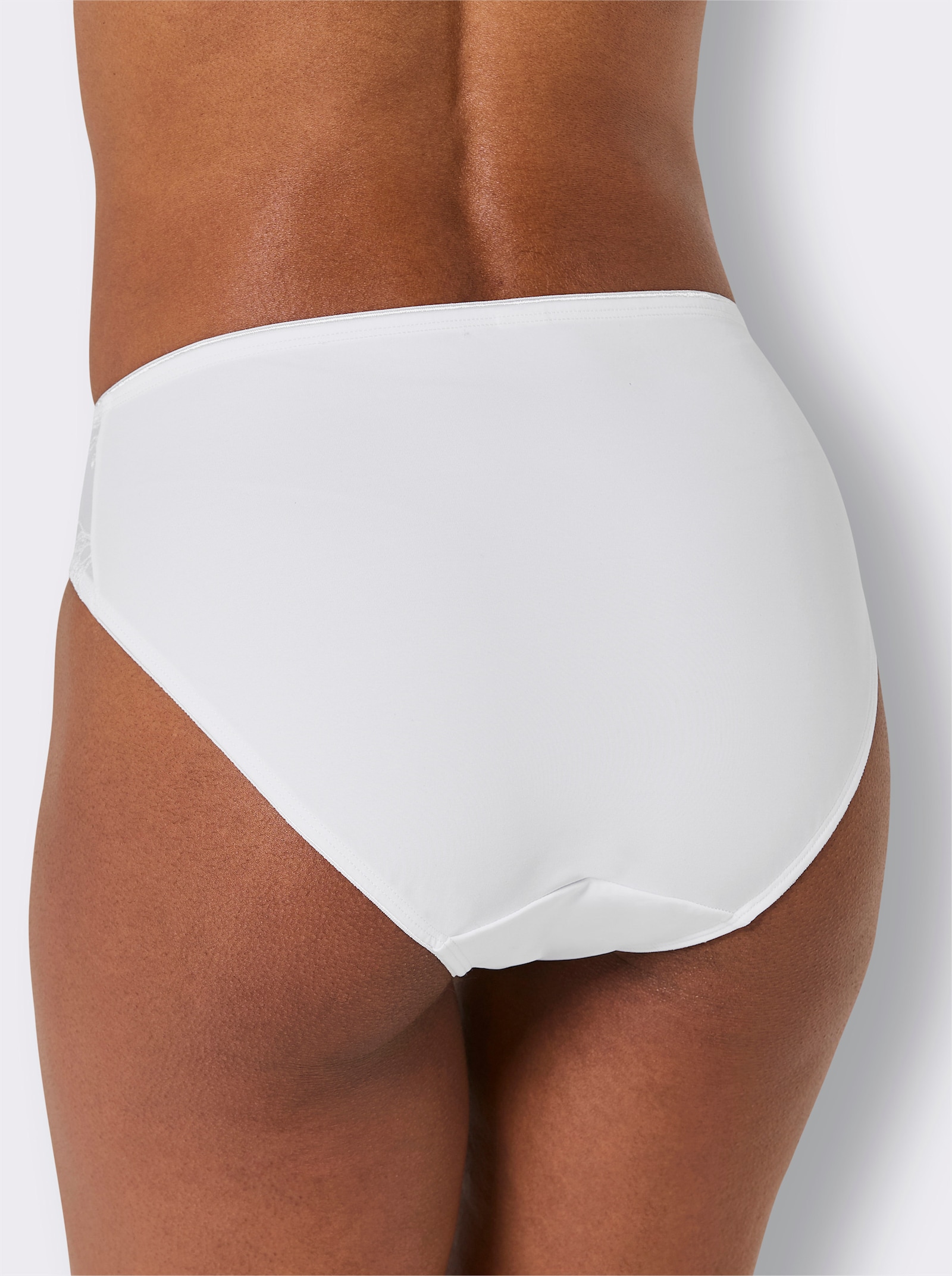 wäschepur Jazzpants mit seitlichem Spitzeneinsatz - weiß