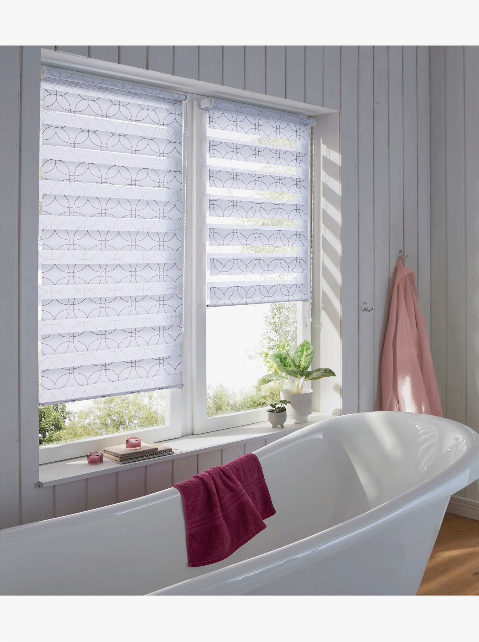 heine home Doppelrollo - weiß-grau