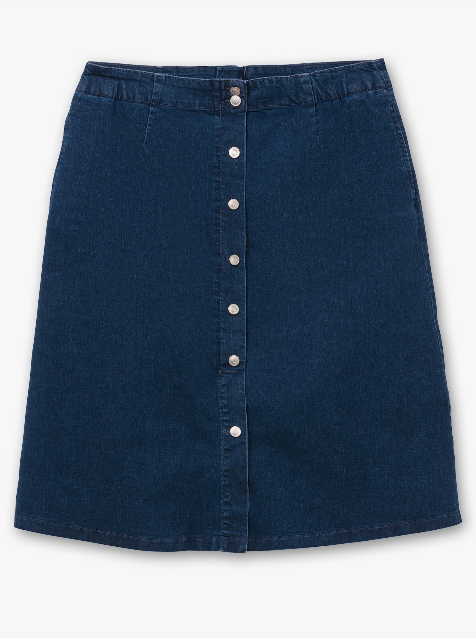Jeansrock mit imitierter Knopfleiste - blue-stone-washed
