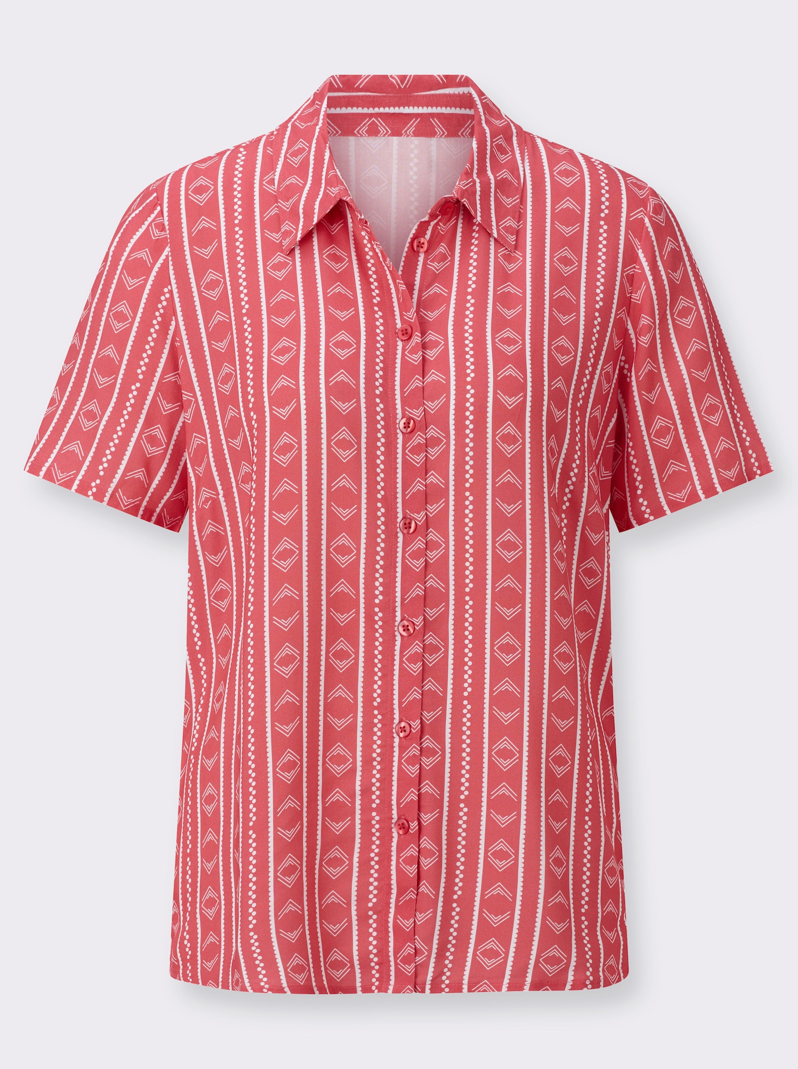 Gestreifte Bluse aus reiner Viskose - grapefruit-ecru-gestreift