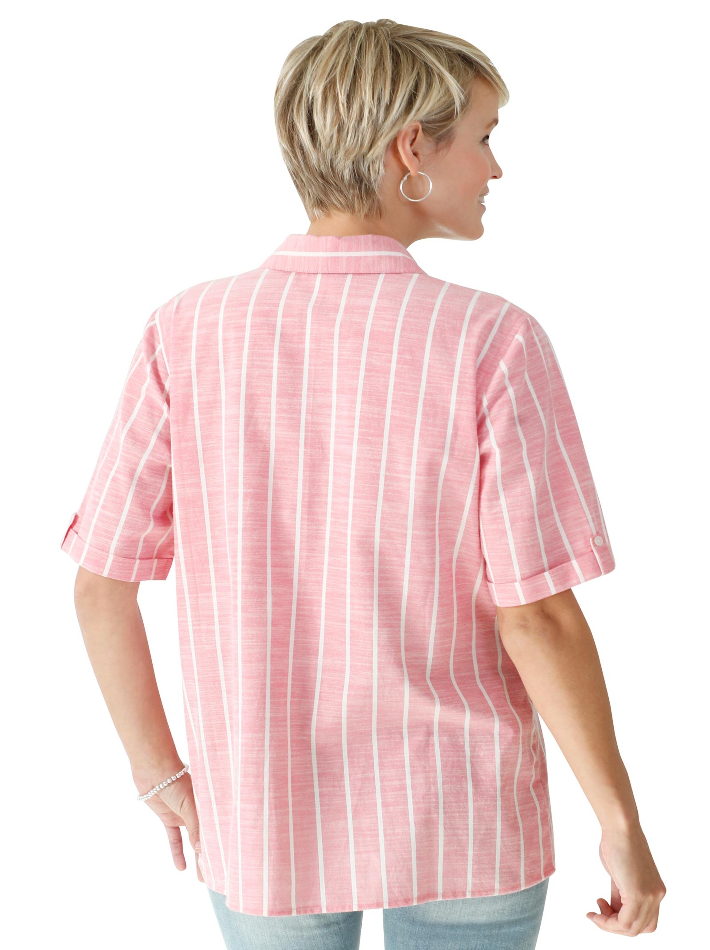 Bluse - pink-gestreift
