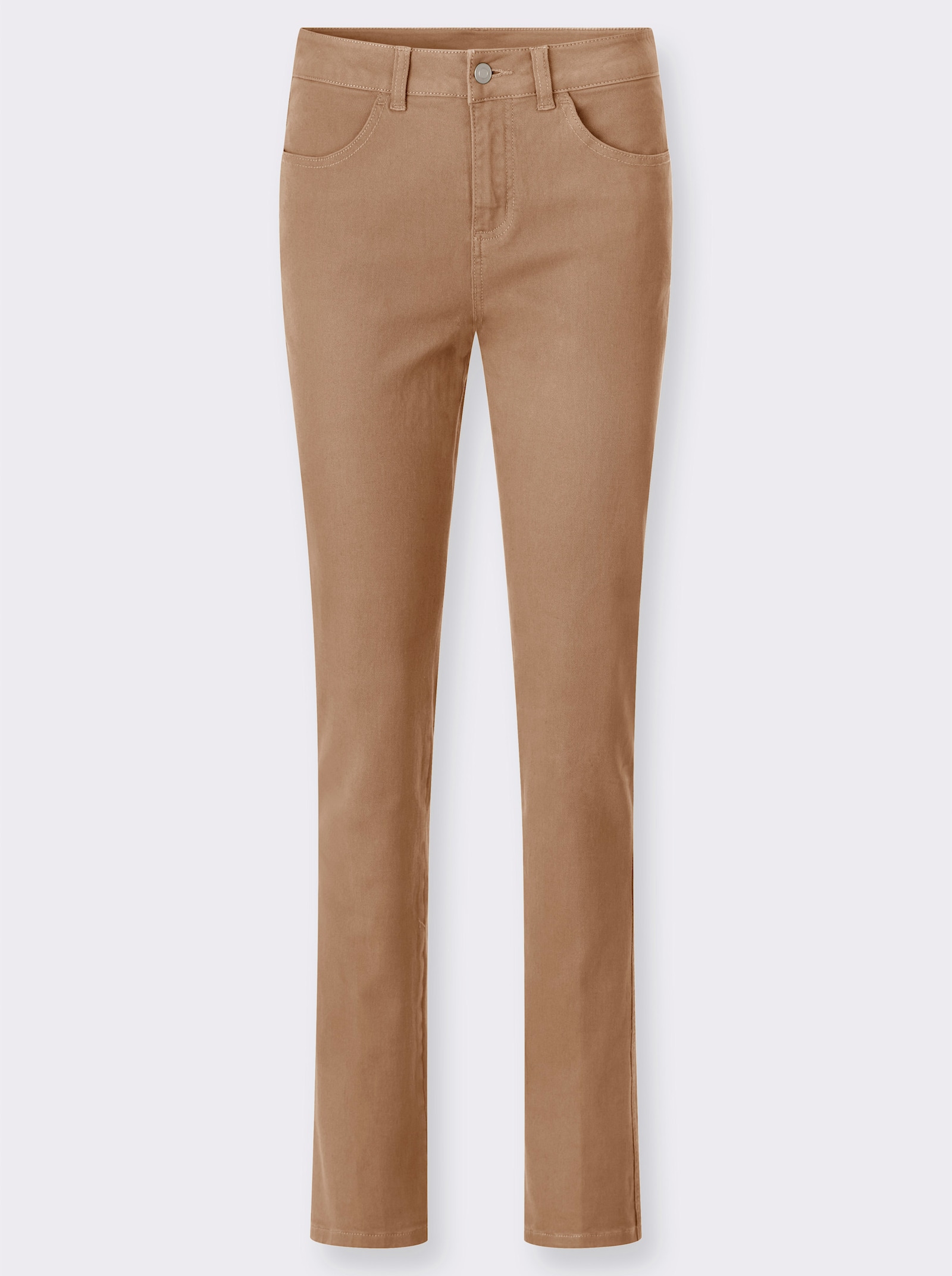 Skinny jeans van twill - camel