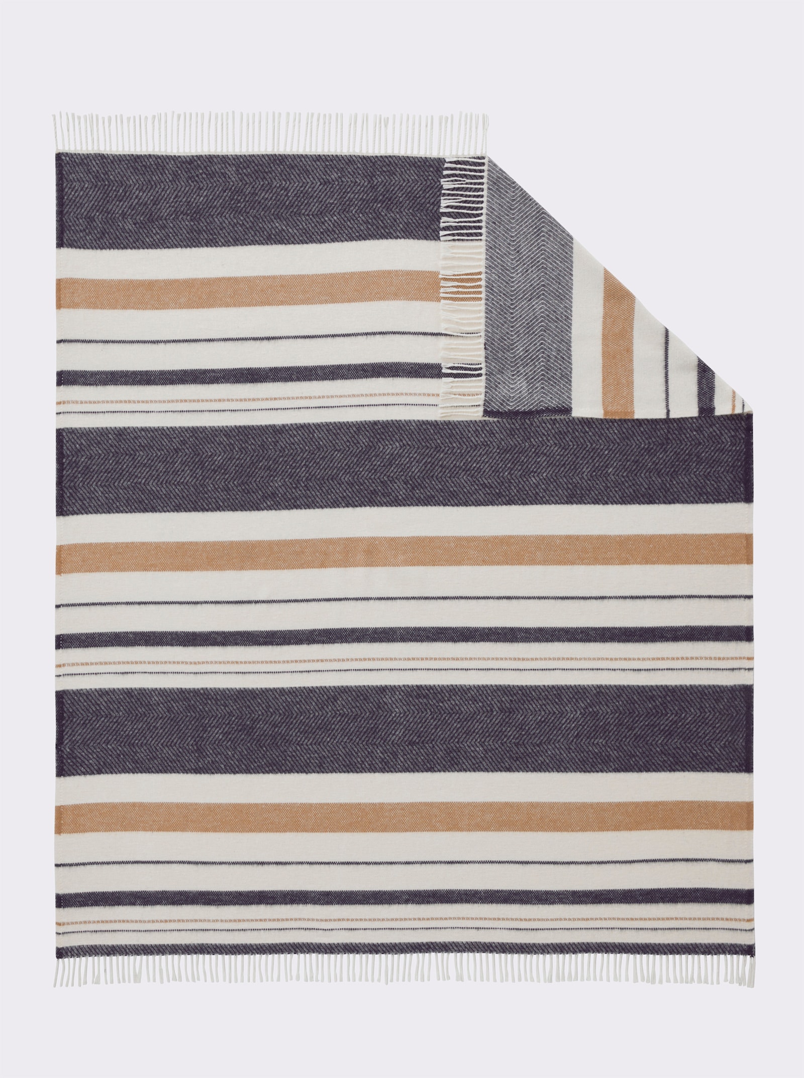 heine home Plaid - antraciet/naturel