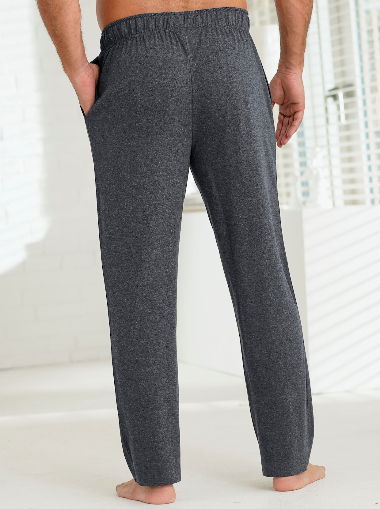 wäschepur men Dameslegging, lang - marine + antraciet gemêleerd